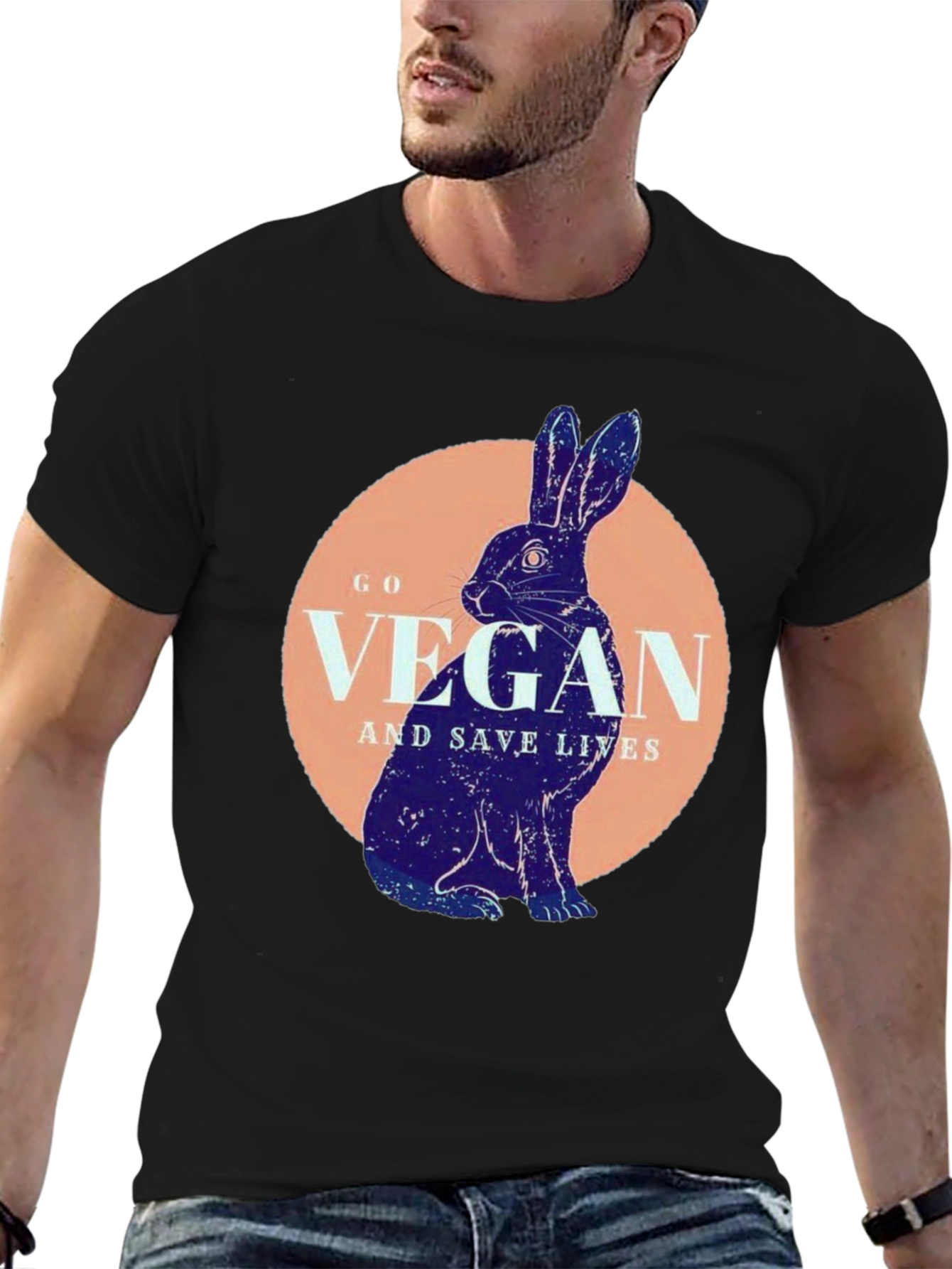 Vegan Rabbit T-Shirt - Save Lives Animal Lover