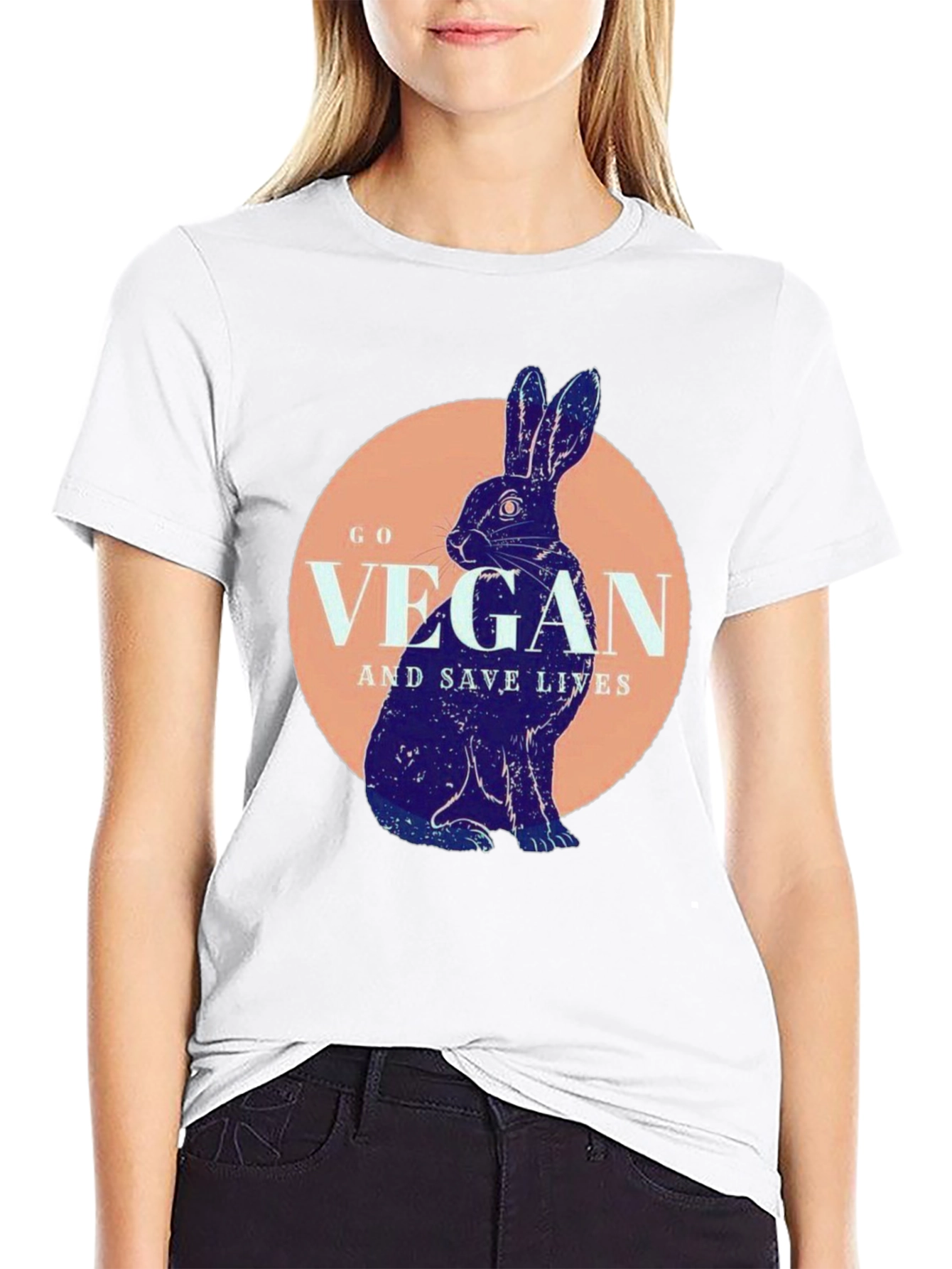 Vegan Rabbit T-Shirt - Save Lives Animal Lover