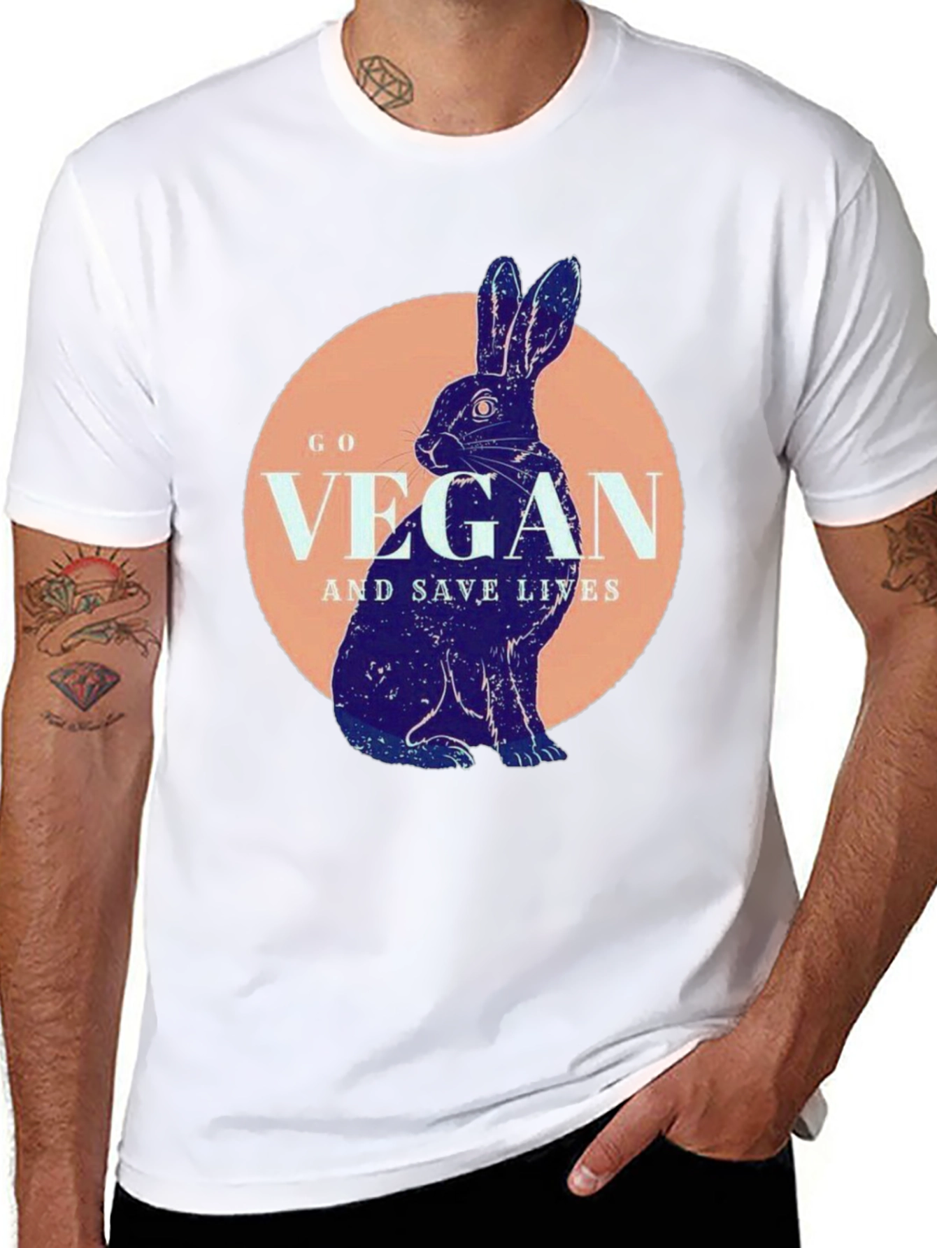 Vegan Rabbit T-Shirt - Save Lives Animal Lover