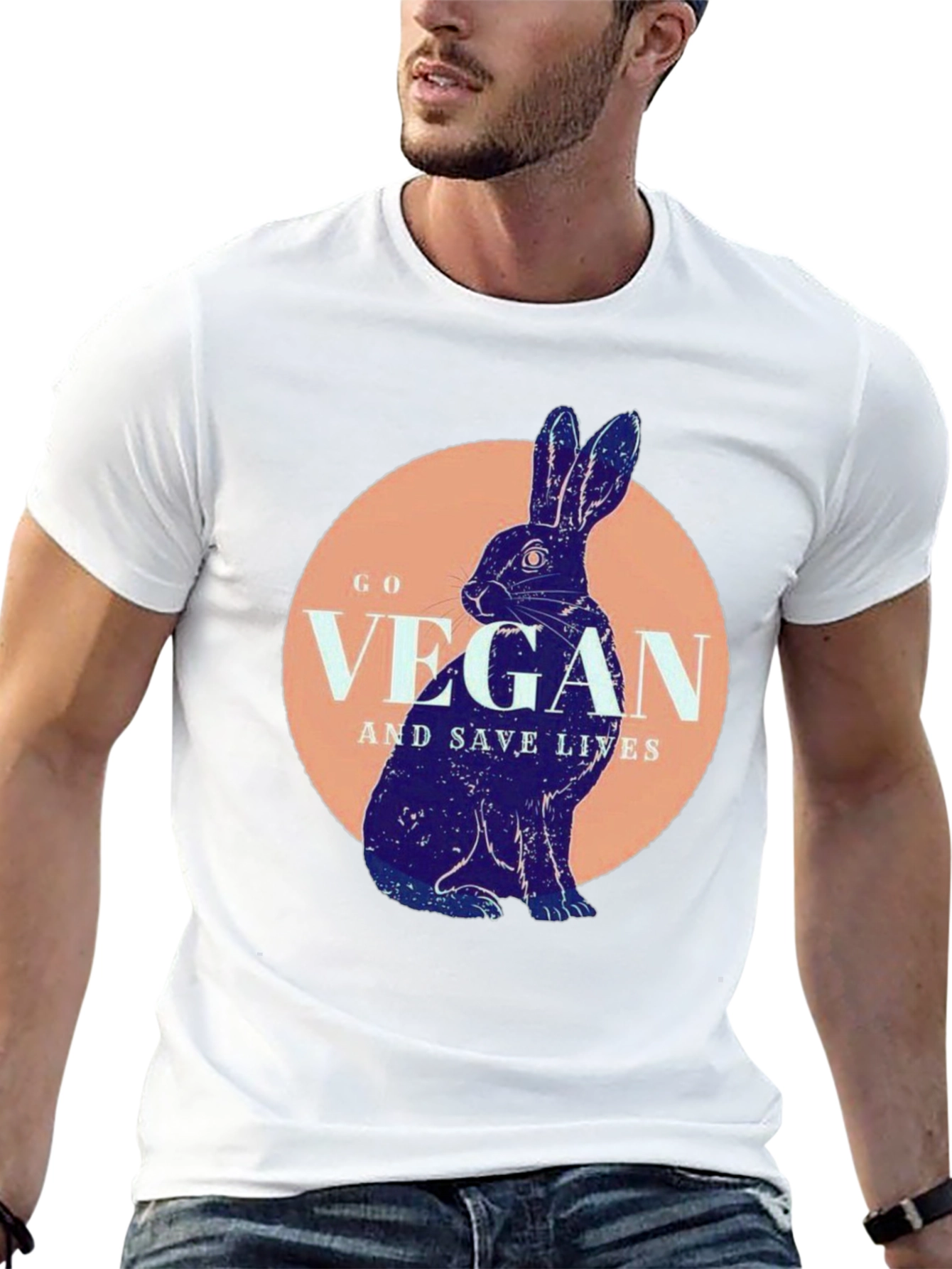 Vegan Rabbit T-Shirt - Save Lives Animal Lover