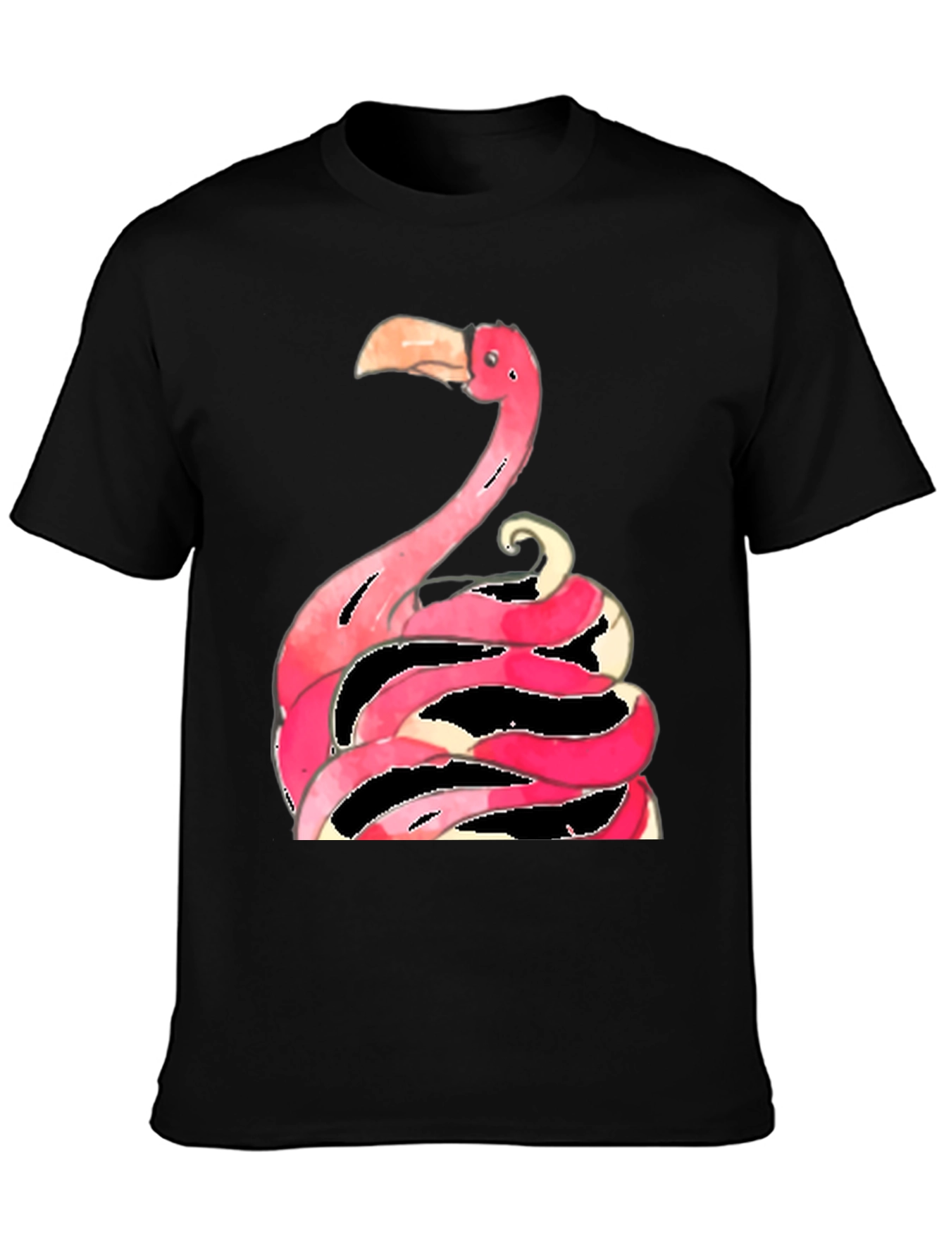Flamingo Graphic Tee - Quirky Black T-Shirt