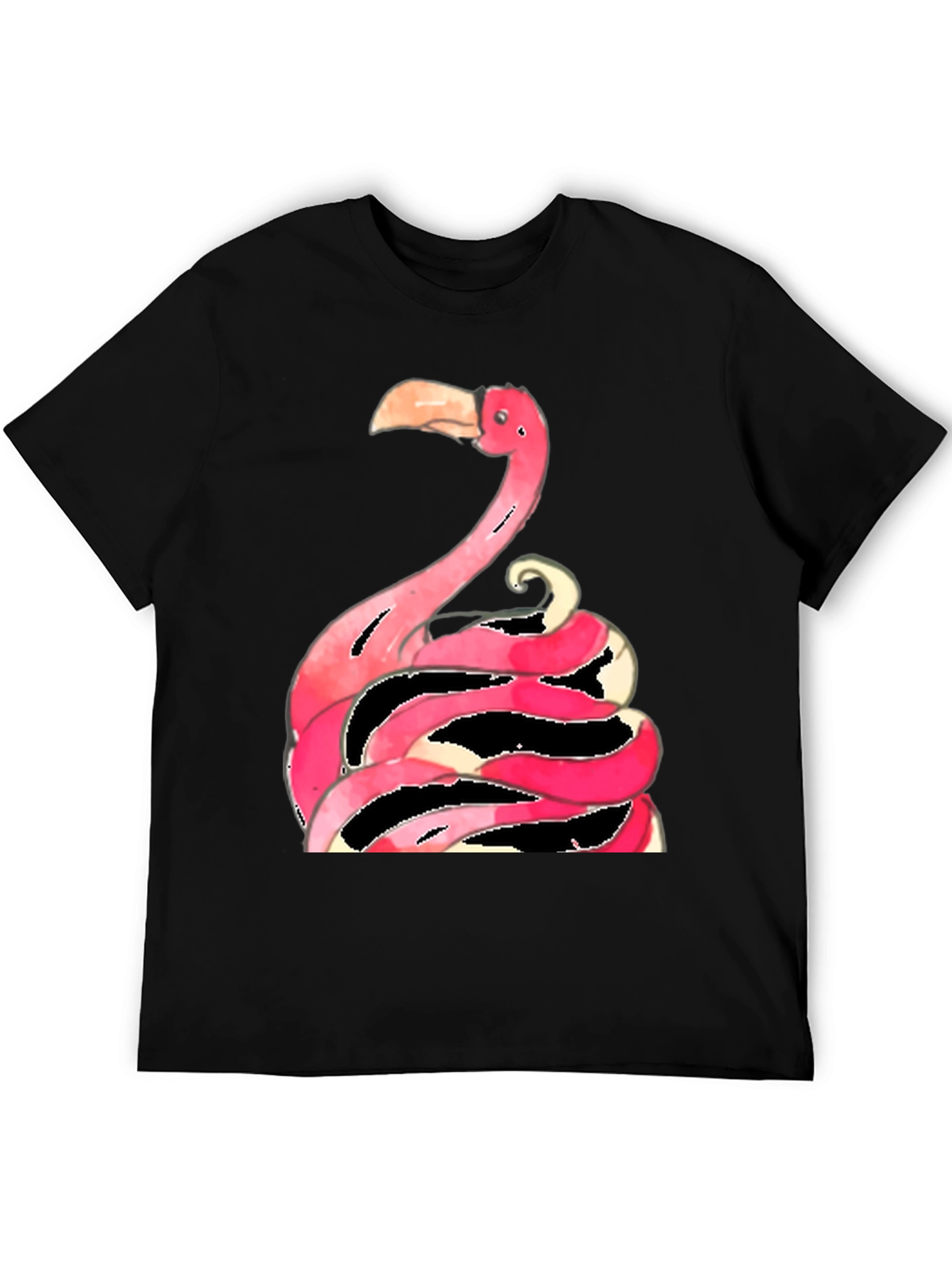 Flamingo Graphic Tee - Quirky Black T-Shirt