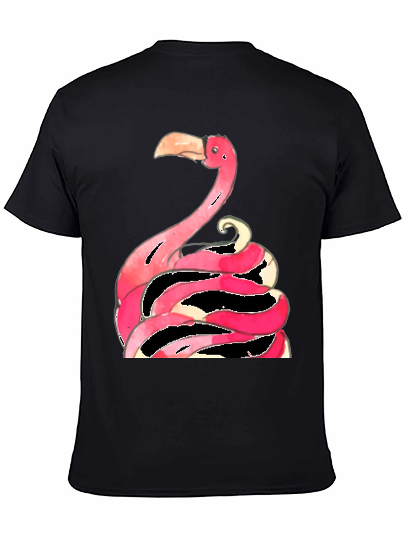 Flamingo Graphic Tee - Quirky Black T-Shirt