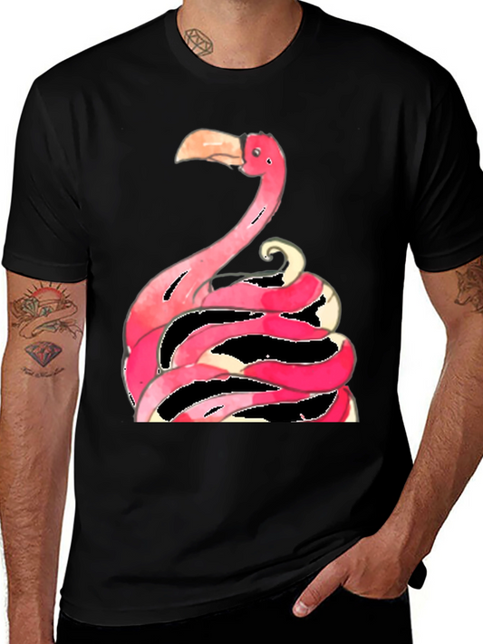 Flamingo Graphic Tee - Quirky Black T-Shirt