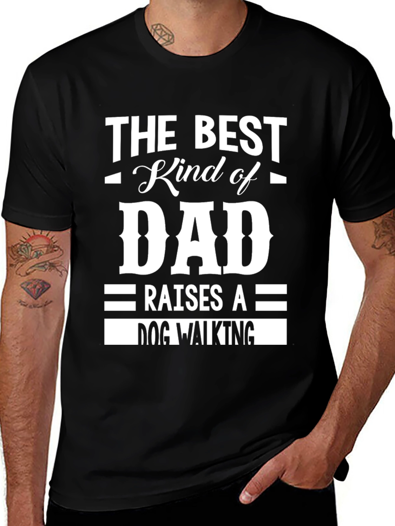 Best Kind of Dad Dog Walking T-Shirt