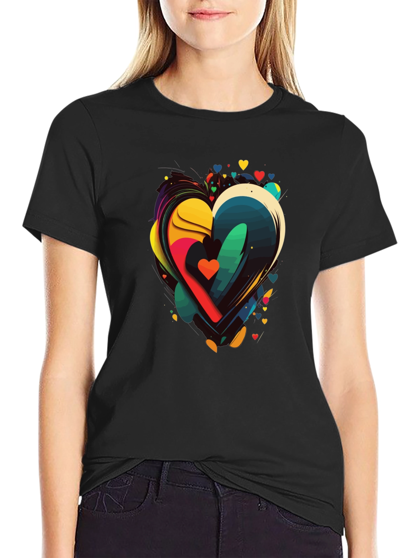 Abstract Heart Graphic Tee