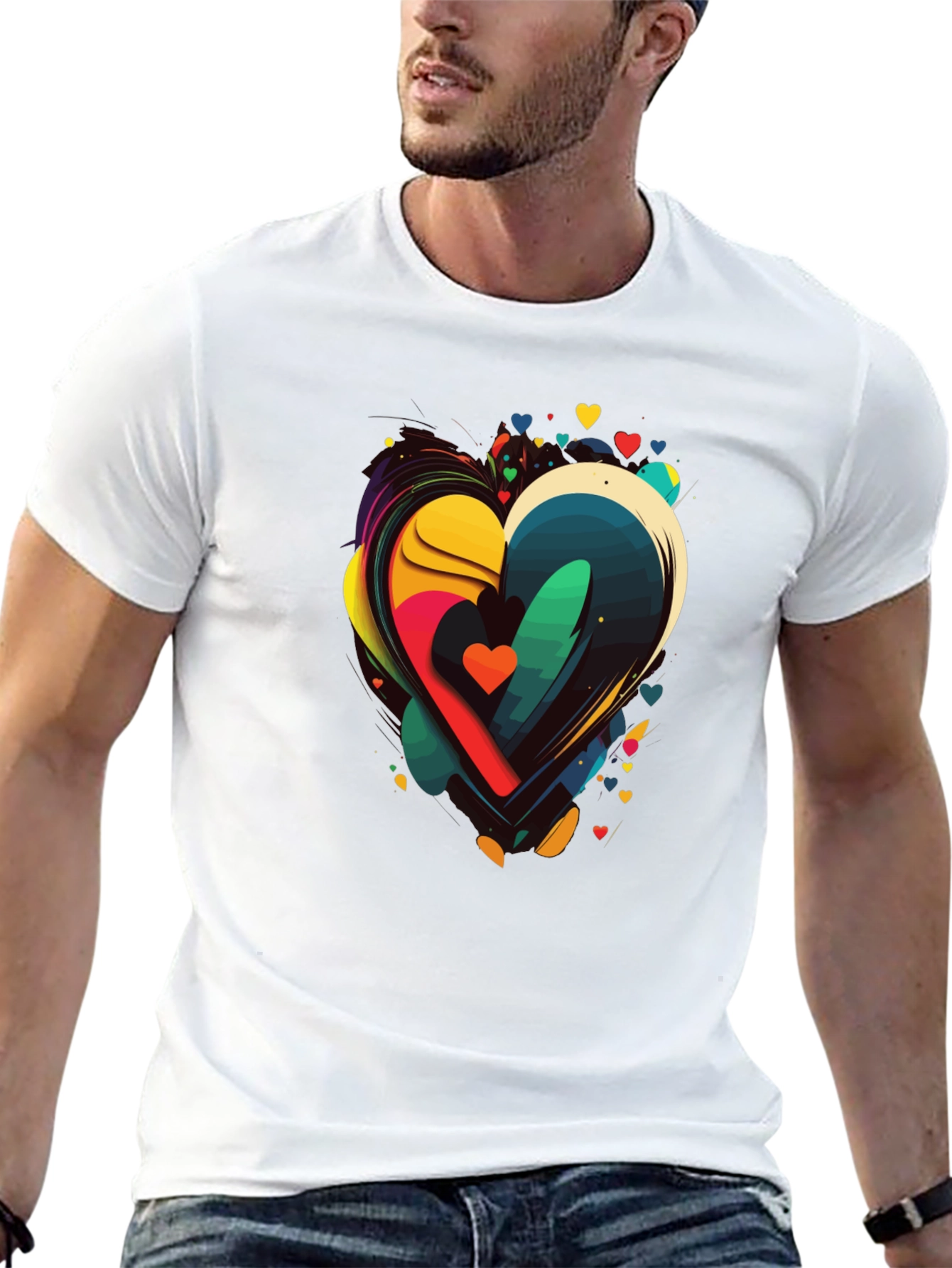 Abstract Heart Graphic Tee