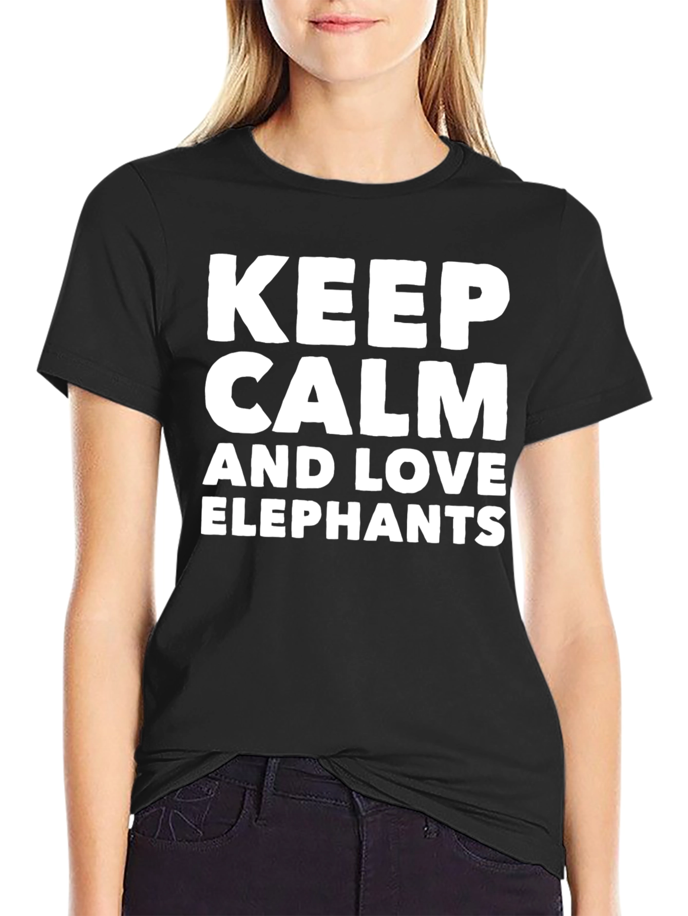 Keep Calm & Love Elephants Graphic T-Shirt