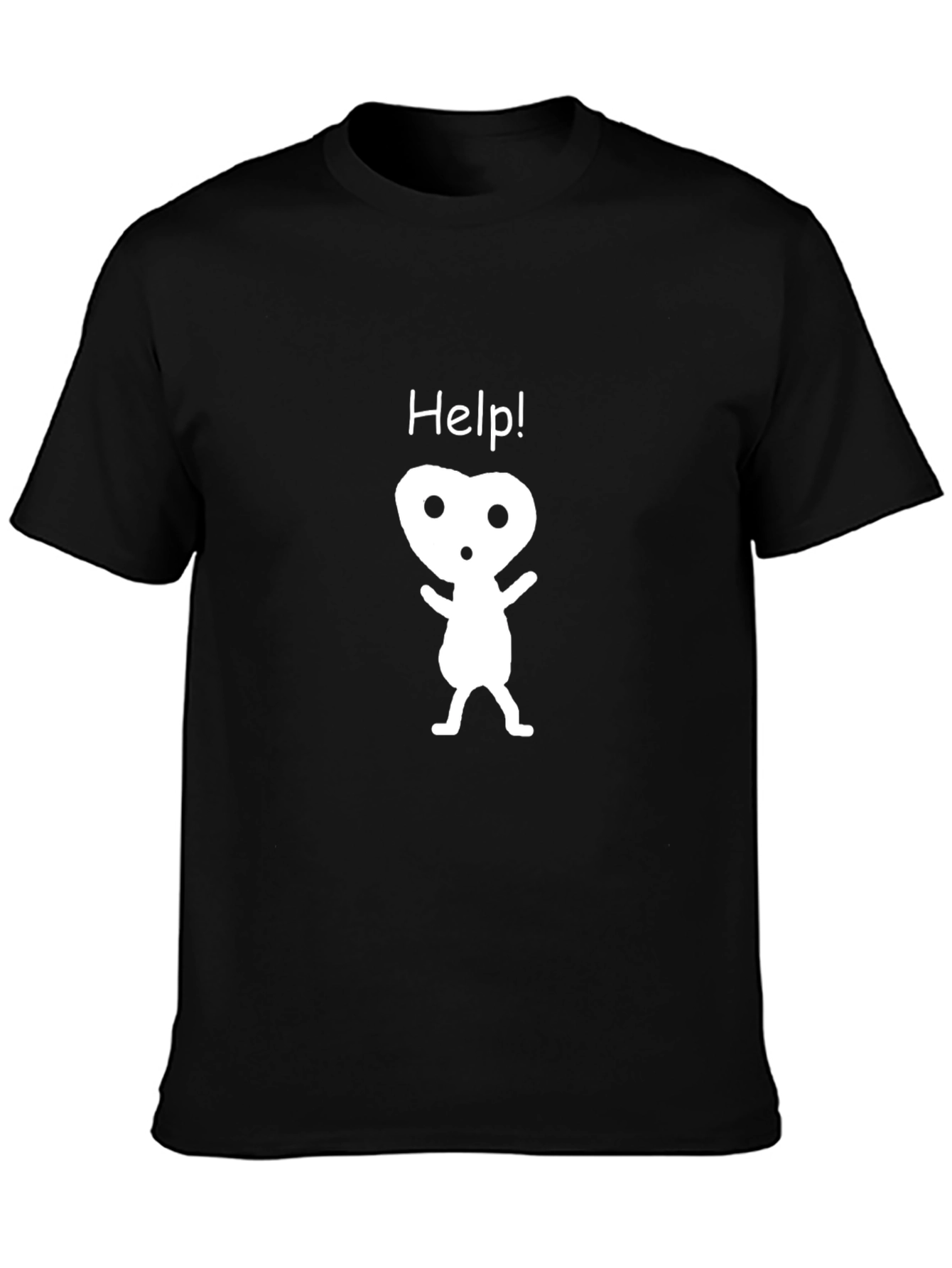 Help! Graphic Black T-Shirt - Kodama Spirit