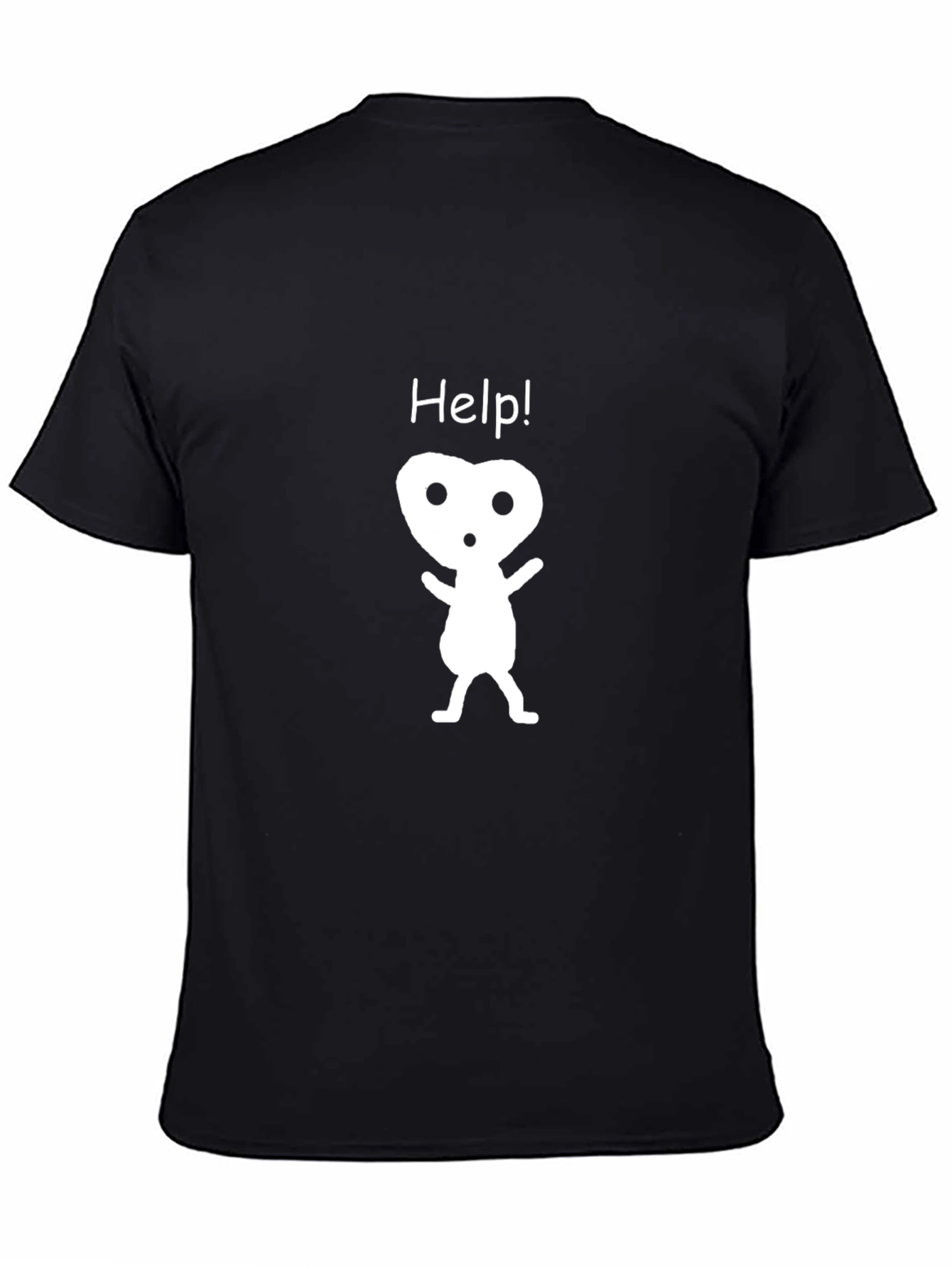 Help! Graphic Black T-Shirt - Kodama Spirit