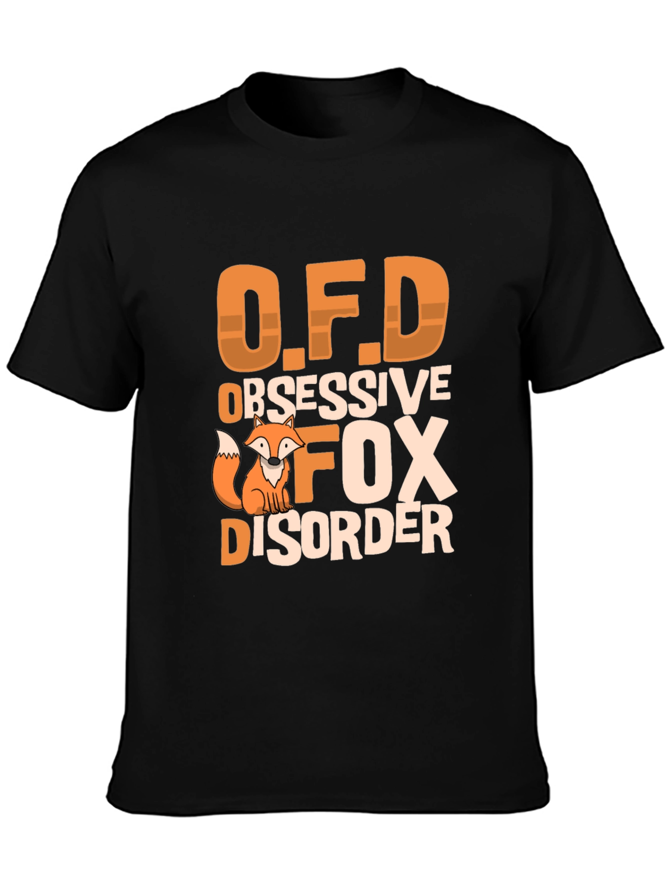 Obsessive Fox Disorder Black T-Shirt