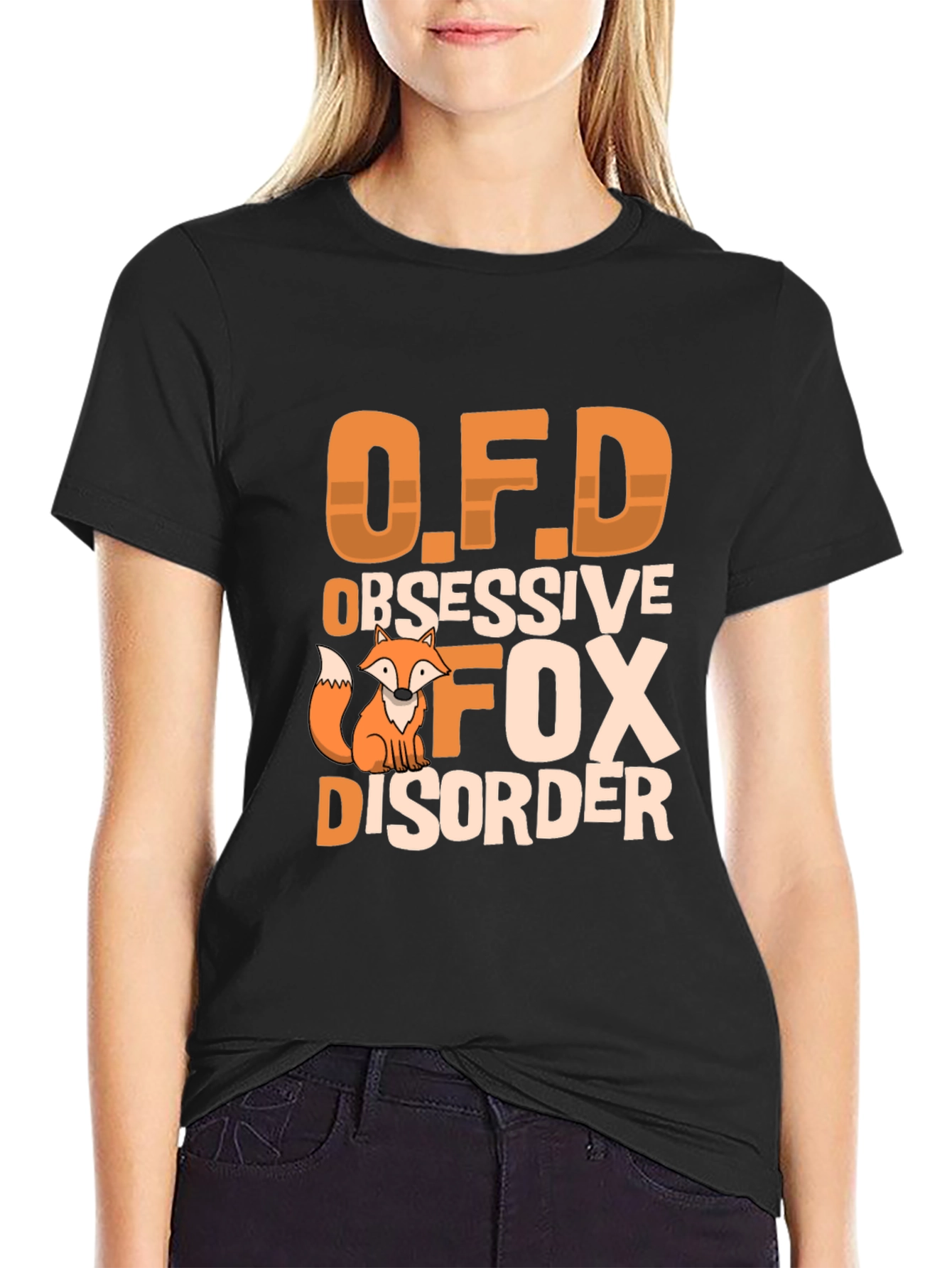 Obsessive Fox Disorder Black T-Shirt