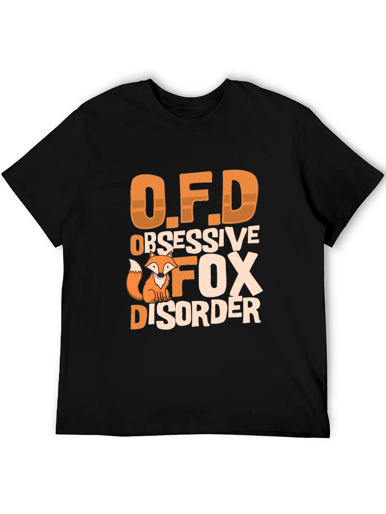 Obsessive Fox Disorder Black T-Shirt