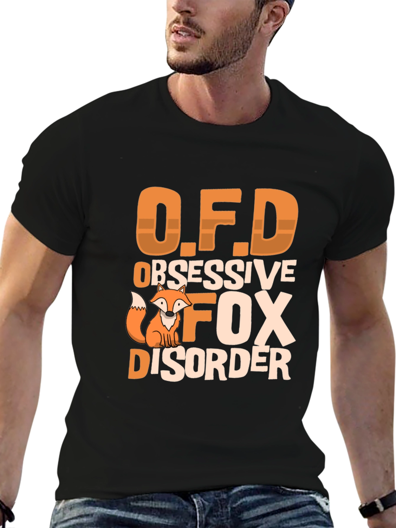 Obsessive Fox Disorder Black T-Shirt