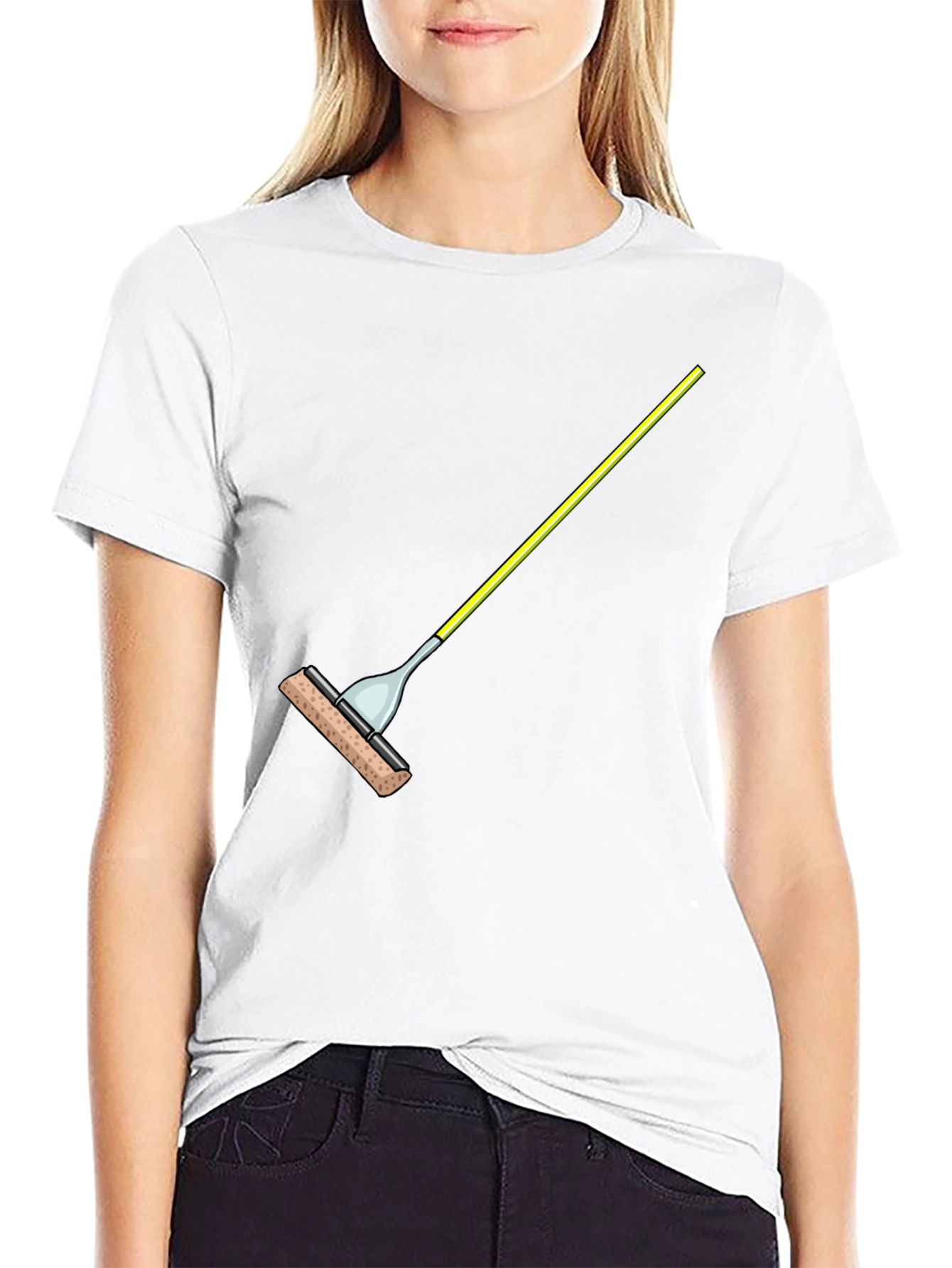 Novelty Sponge Mop Graphic Tee - Black