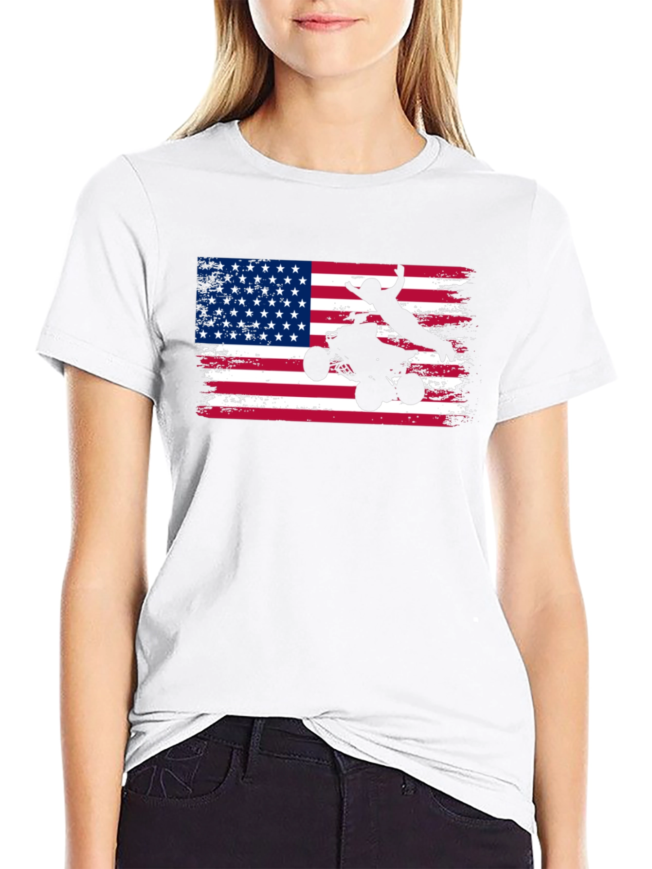 ATV American Flag T-Shirt - Patriotic Rider Tee