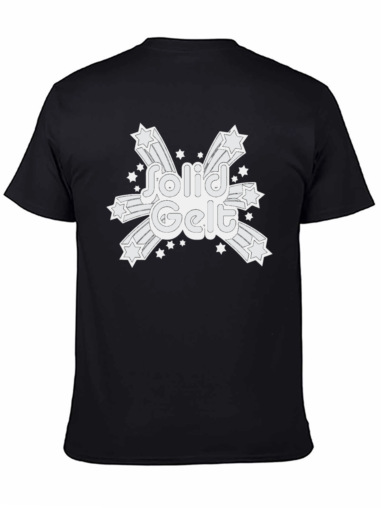 Solid Gelt Starburst T-Shirt - Black Cotton Tee