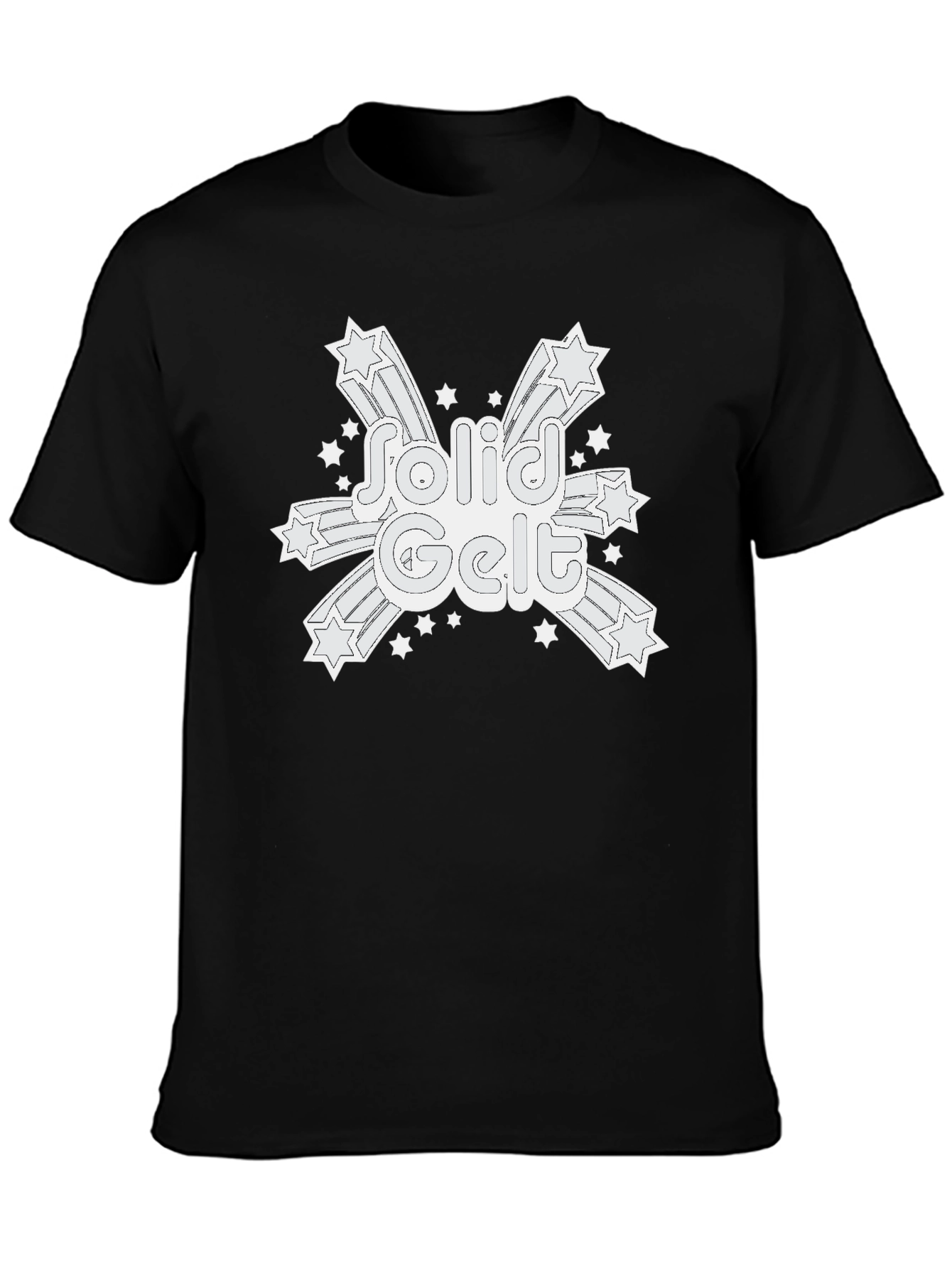 Solid Gelt Starburst T-Shirt - Black Cotton Tee
