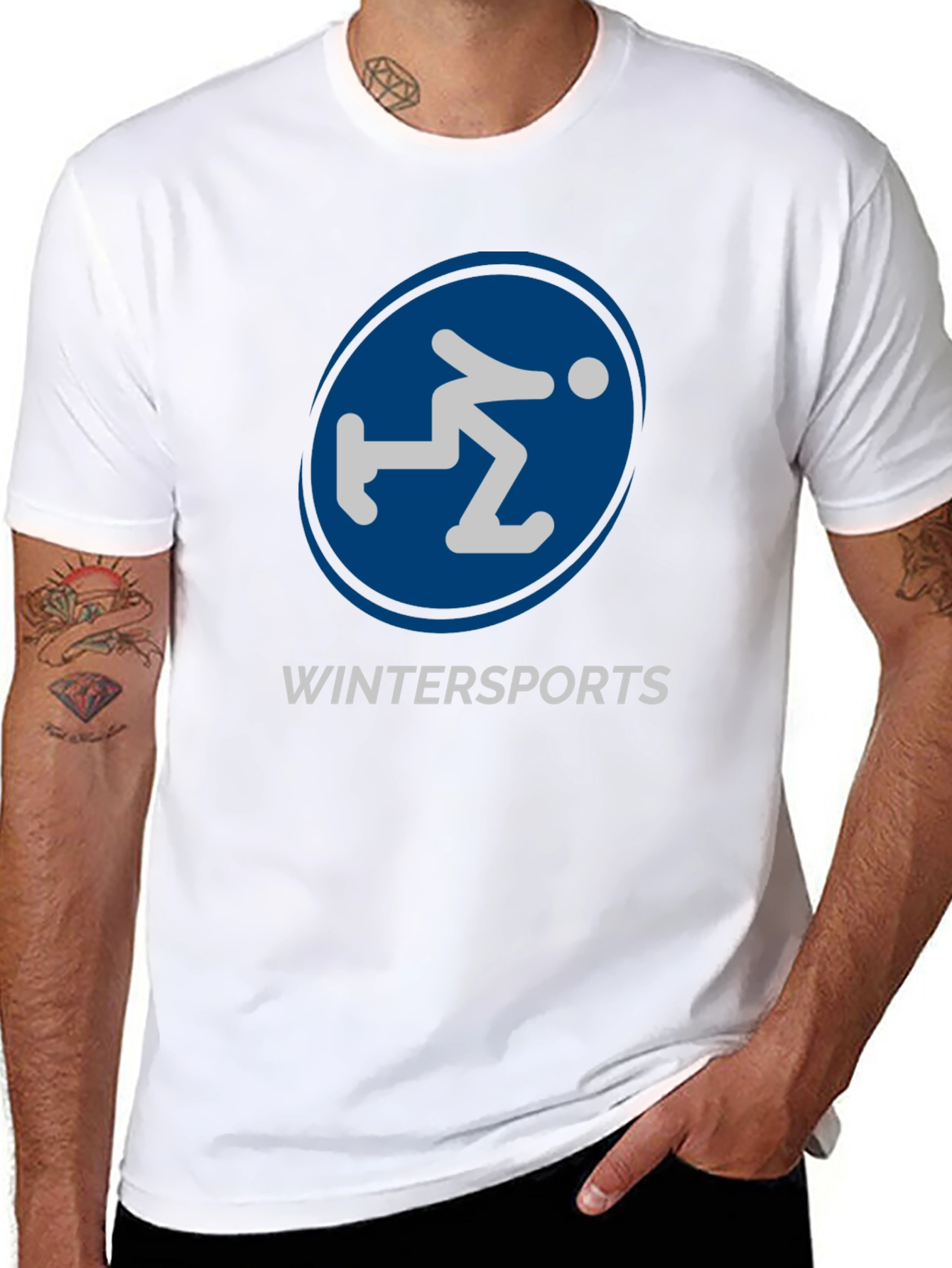 Wintersports Graphic Tee - Black Cotton Blend