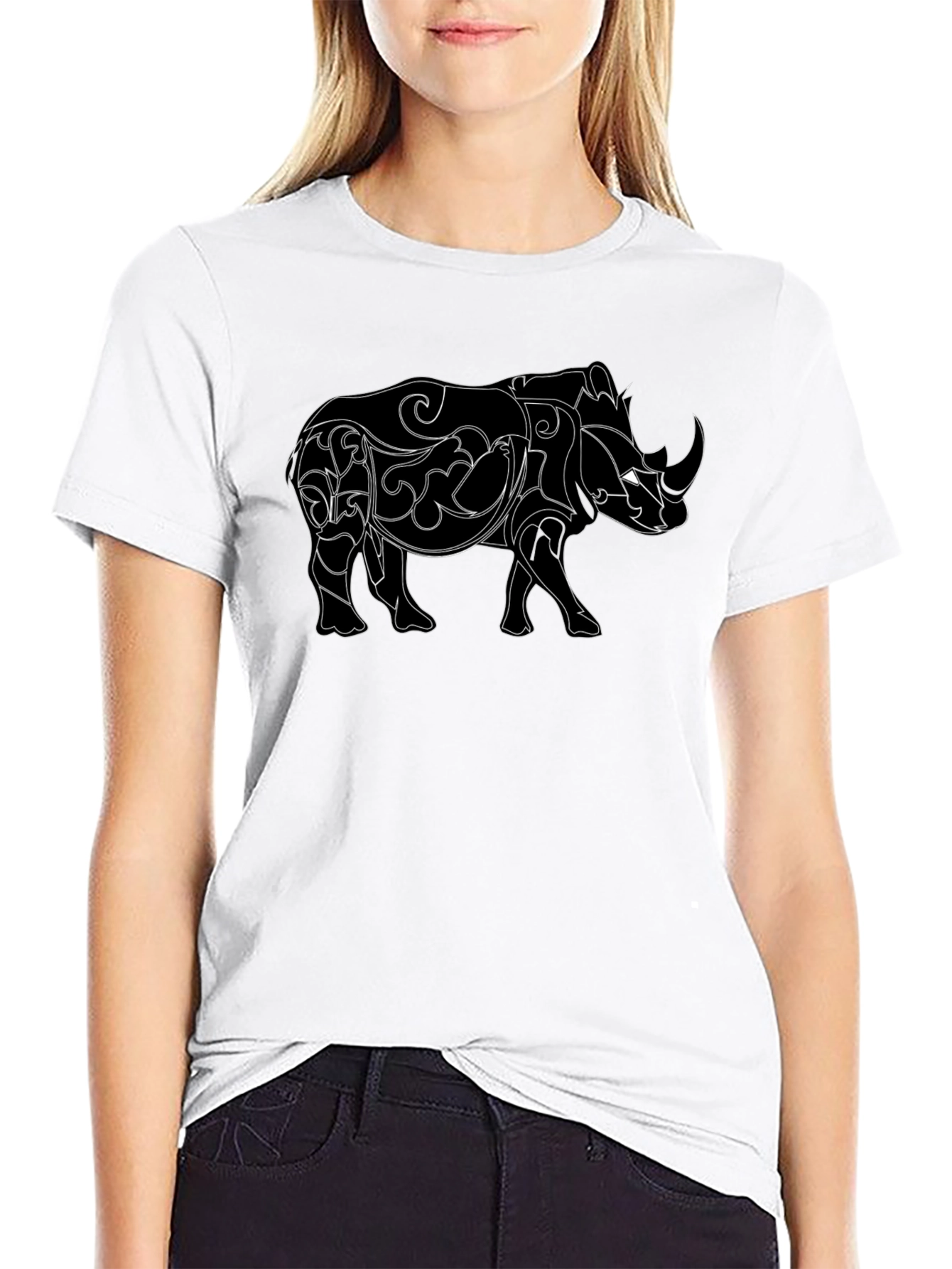 Rhinoceros Graphic Black T-Shirt