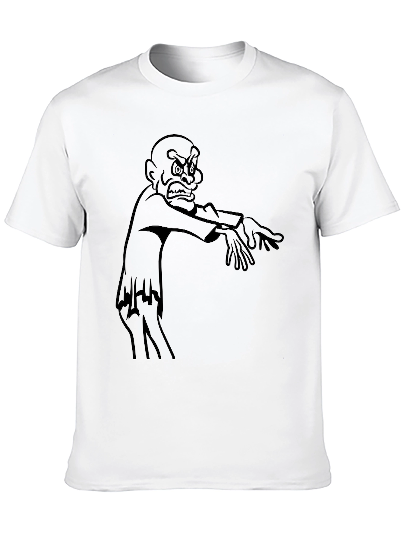 Cartoon Zombie Graphic Black T-Shirt
