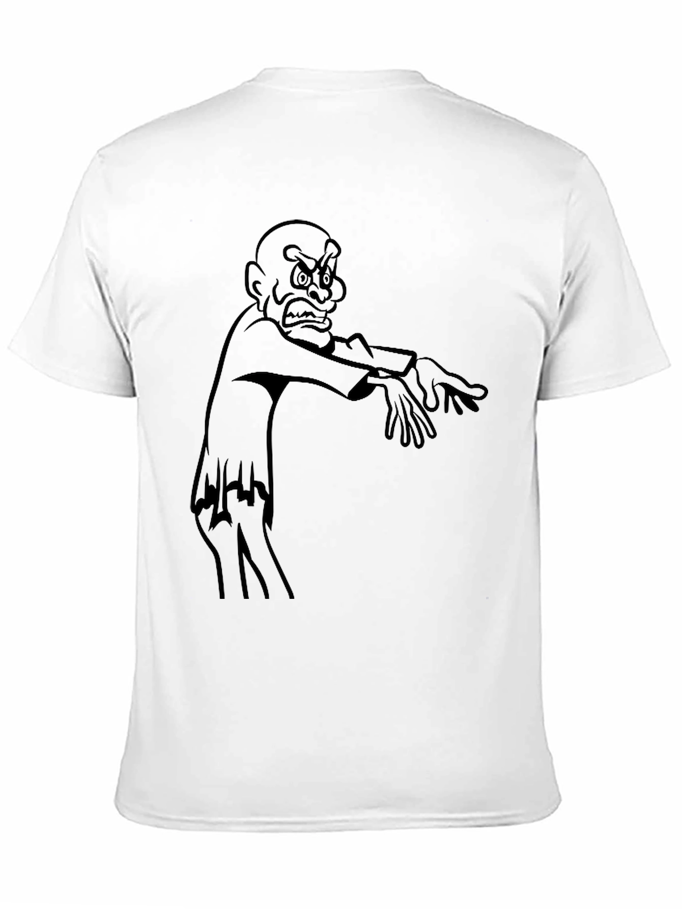 Cartoon Zombie Graphic Black T-Shirt