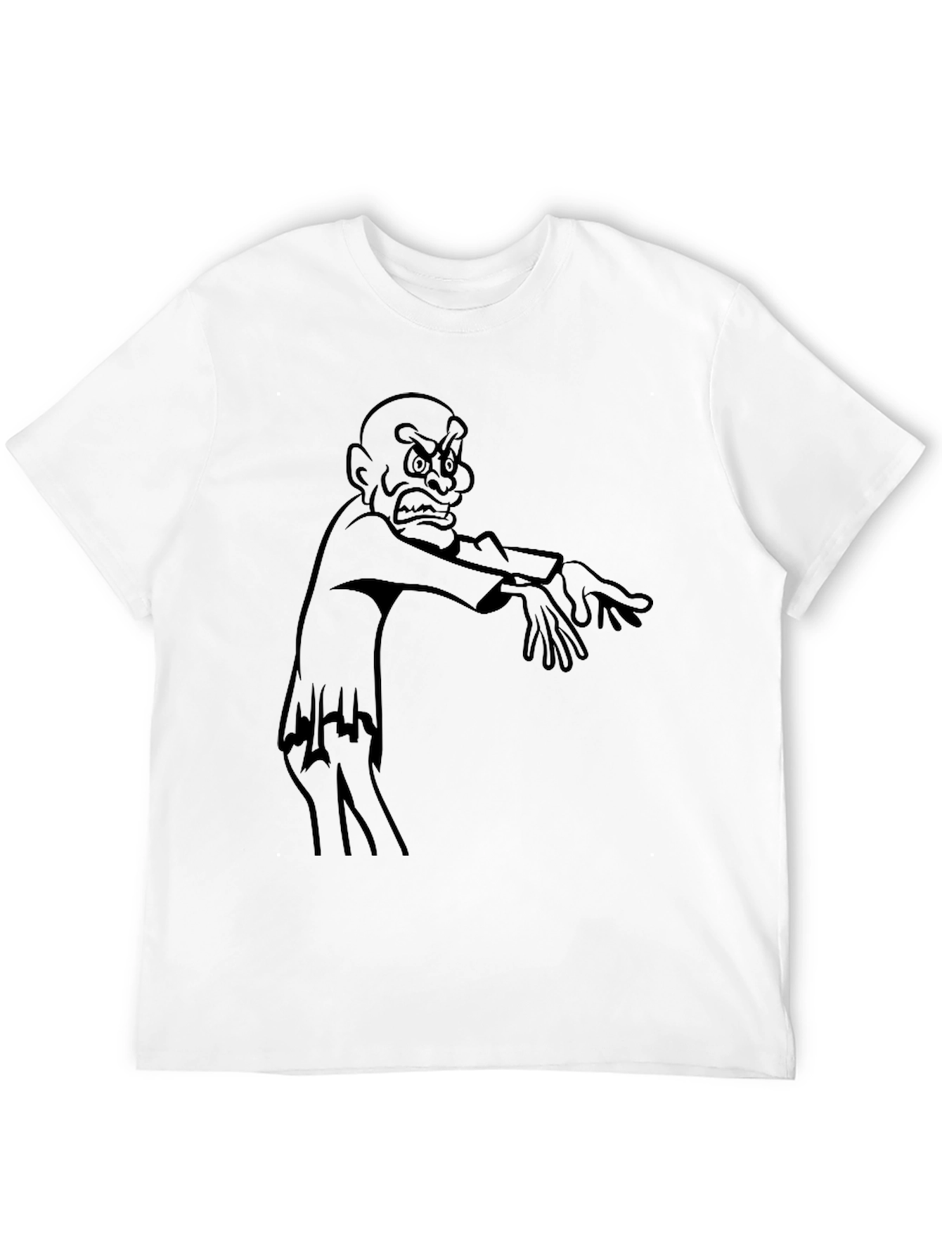 Cartoon Zombie Graphic Black T-Shirt