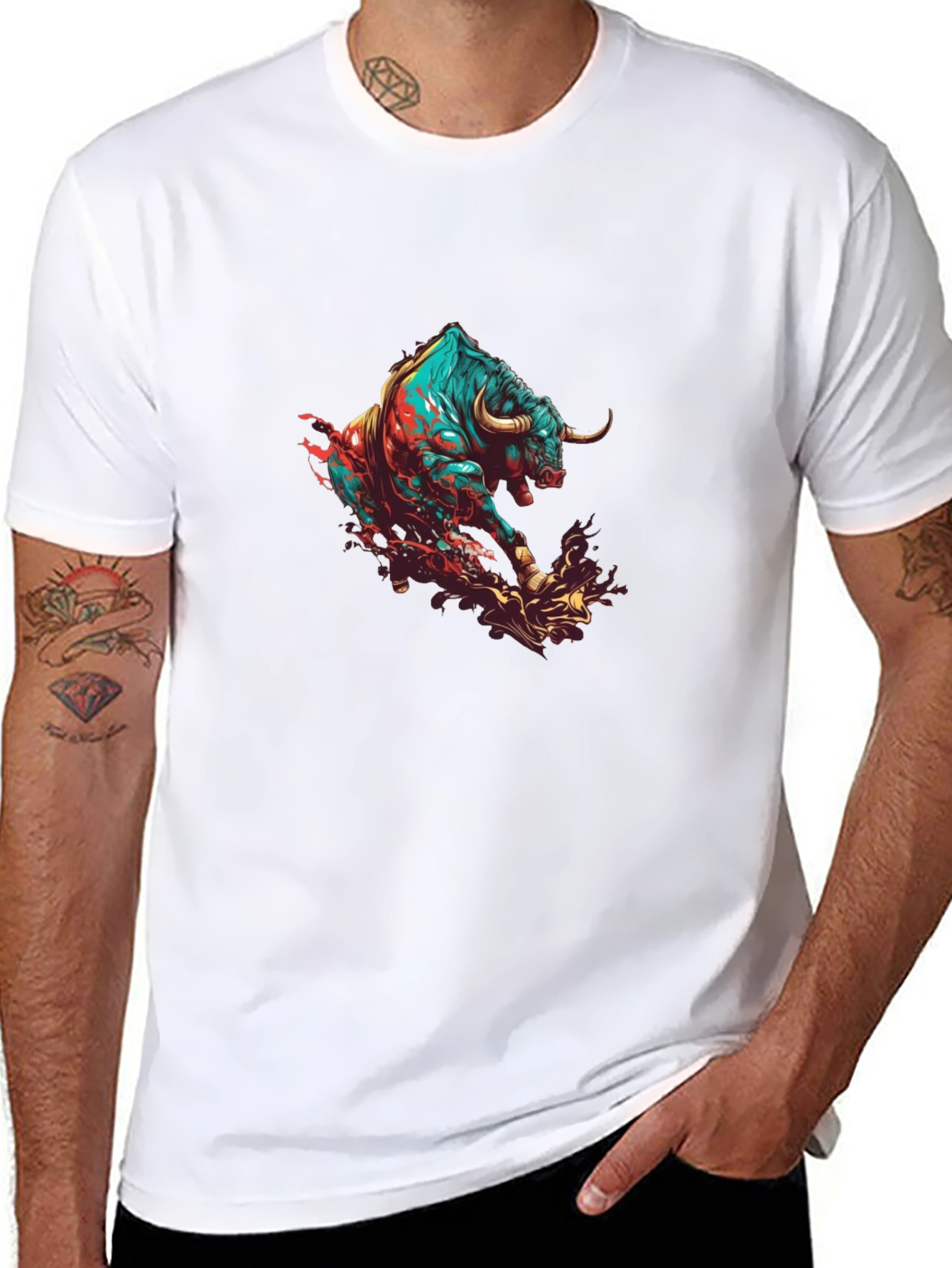 Raging Bull Graphic Tee - Black Cotton Comfort