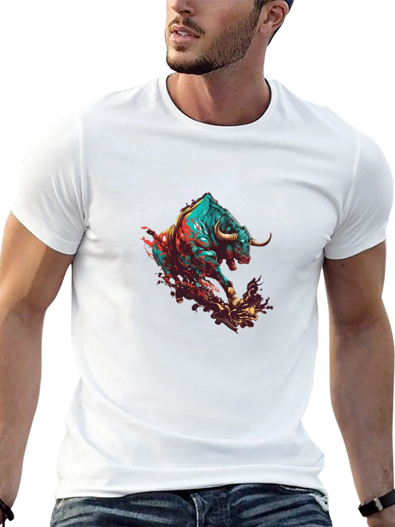 Raging Bull Graphic Tee - Black Cotton Comfort