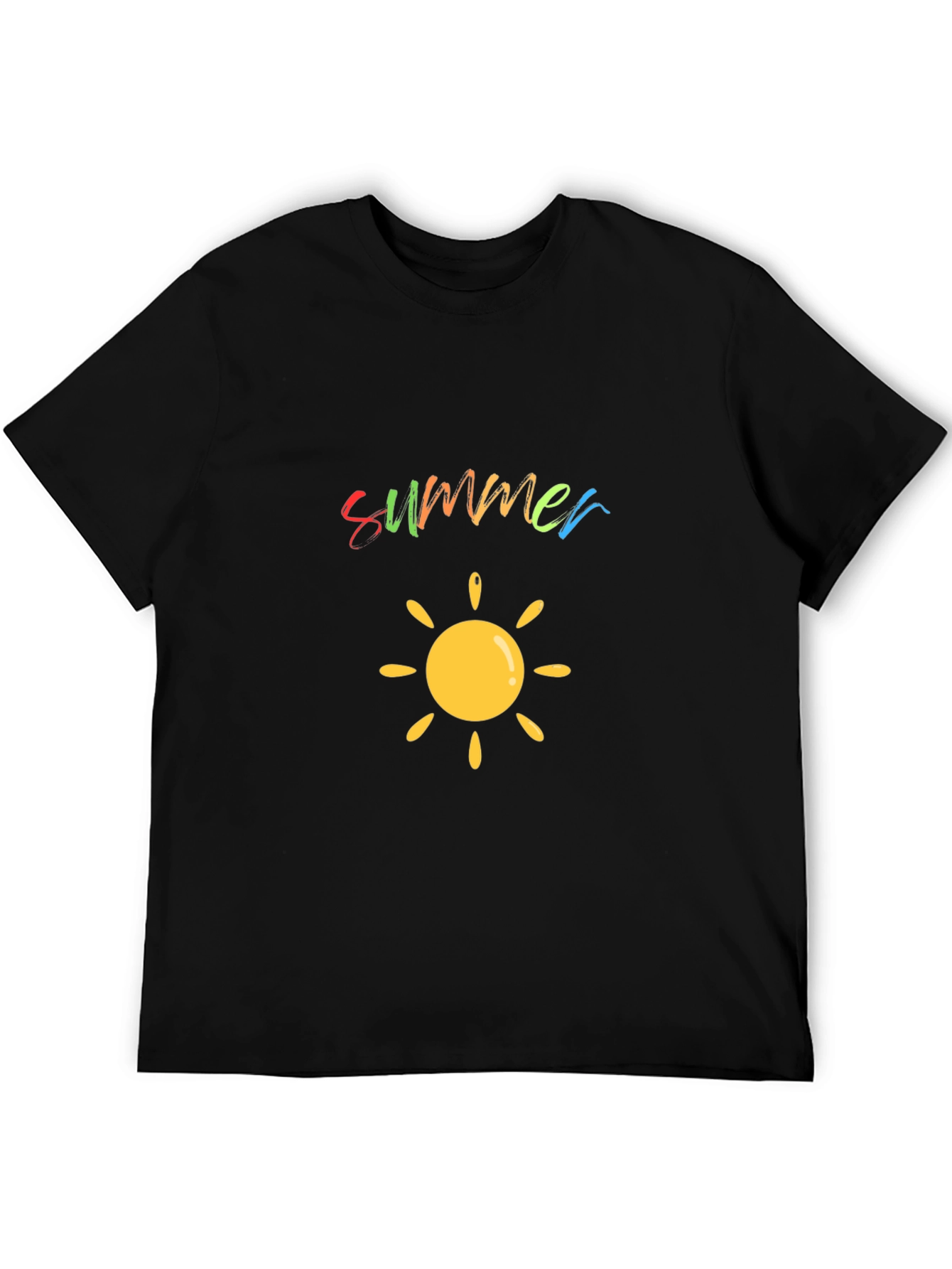 Summer Sun Graphic Black T-Shirt