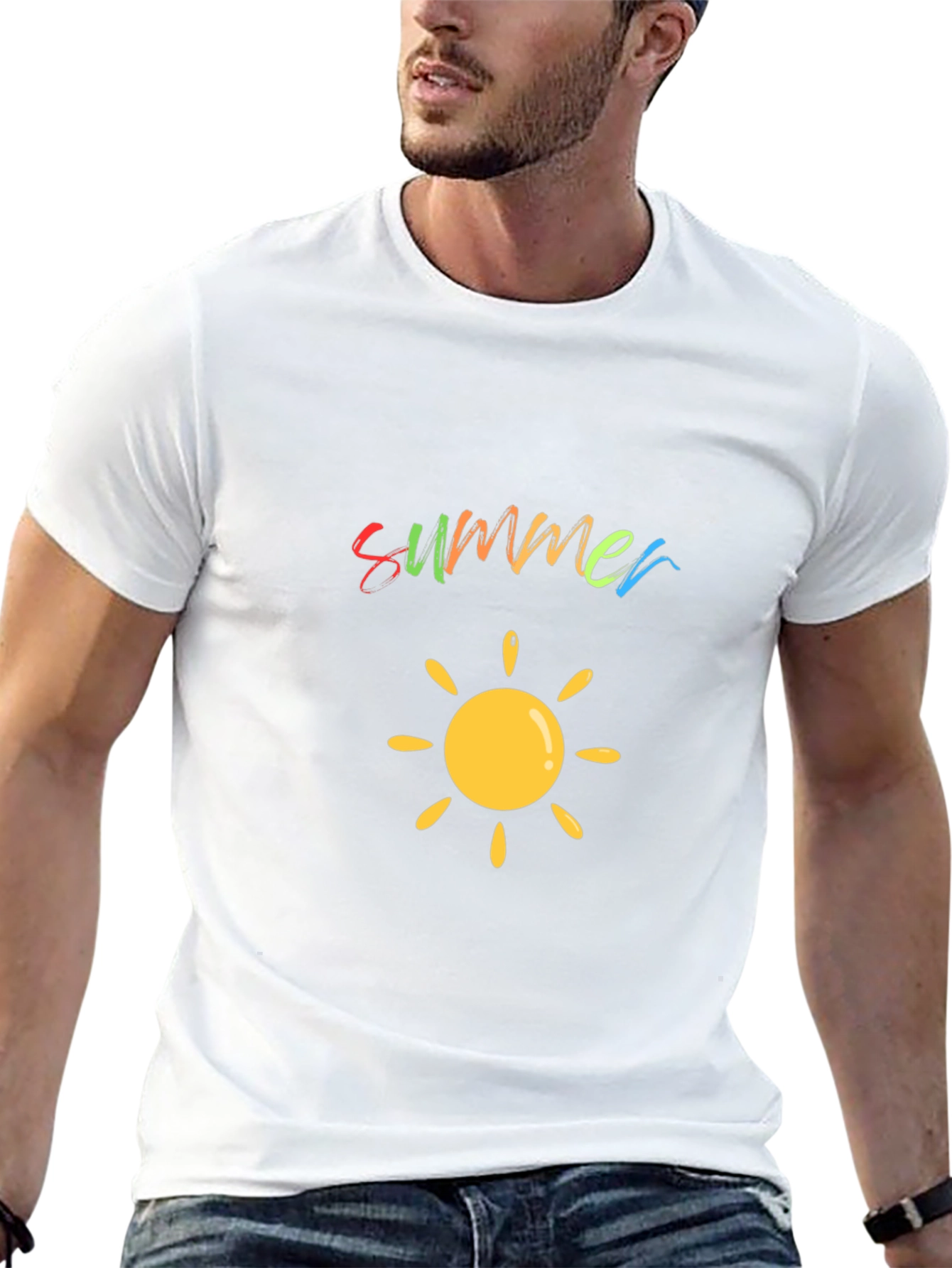 Summer Sun Graphic Black T-Shirt