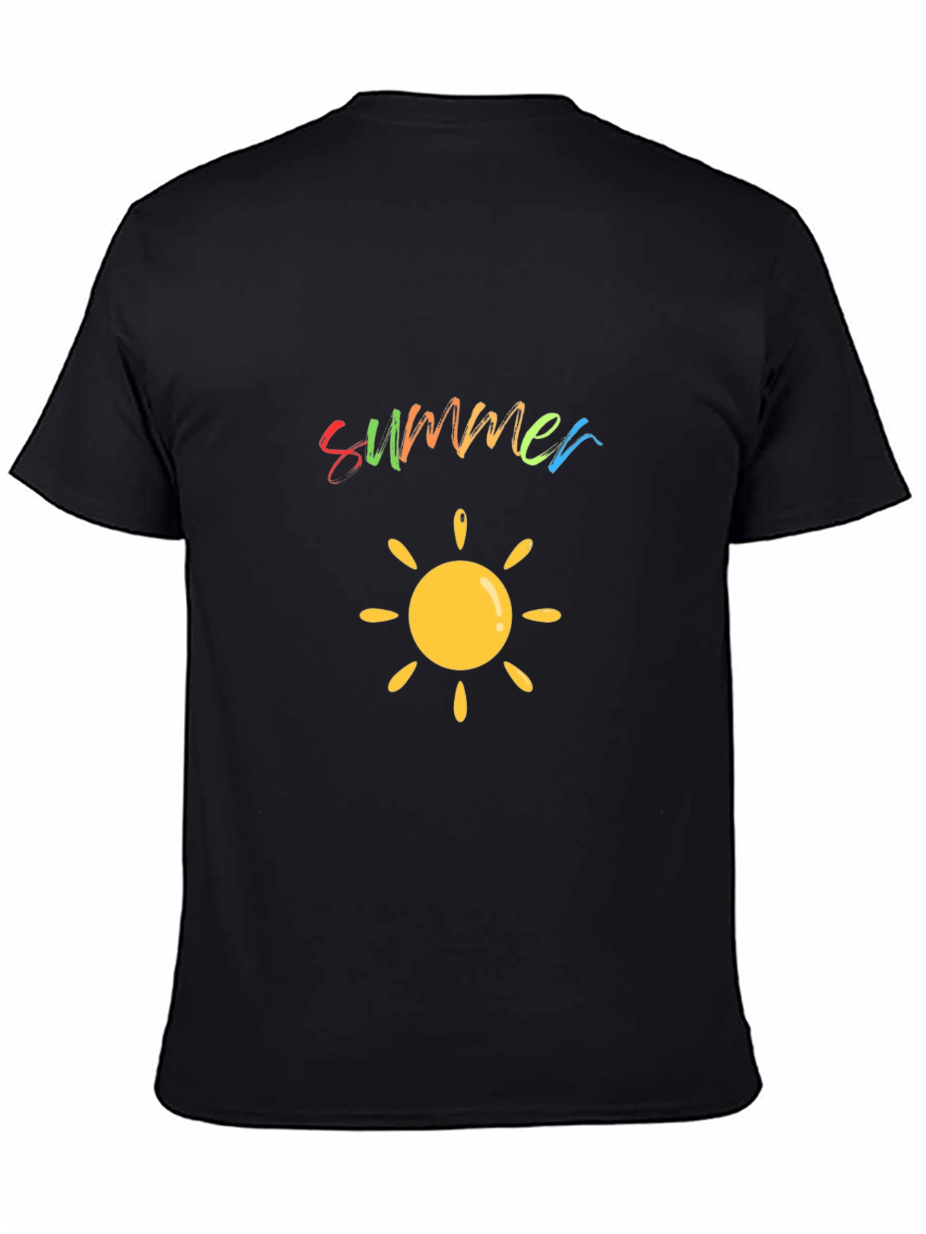 Summer Sun Graphic Black T-Shirt