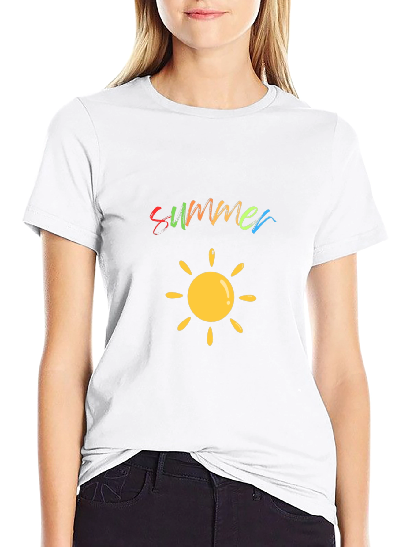 Summer Sun Graphic Black T-Shirt