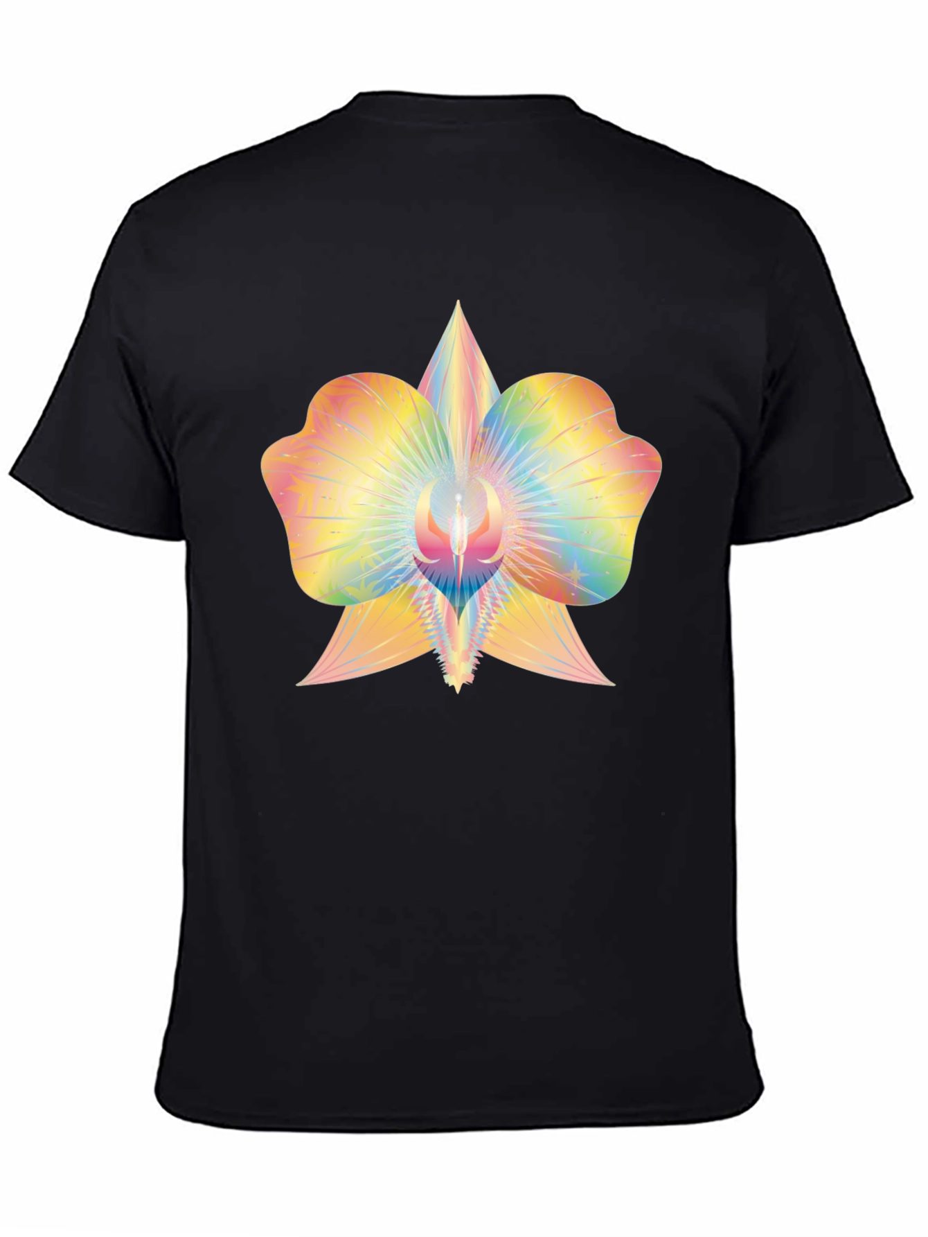 Rainbow Orchid Graphic Tee - Soft Cotton Blend