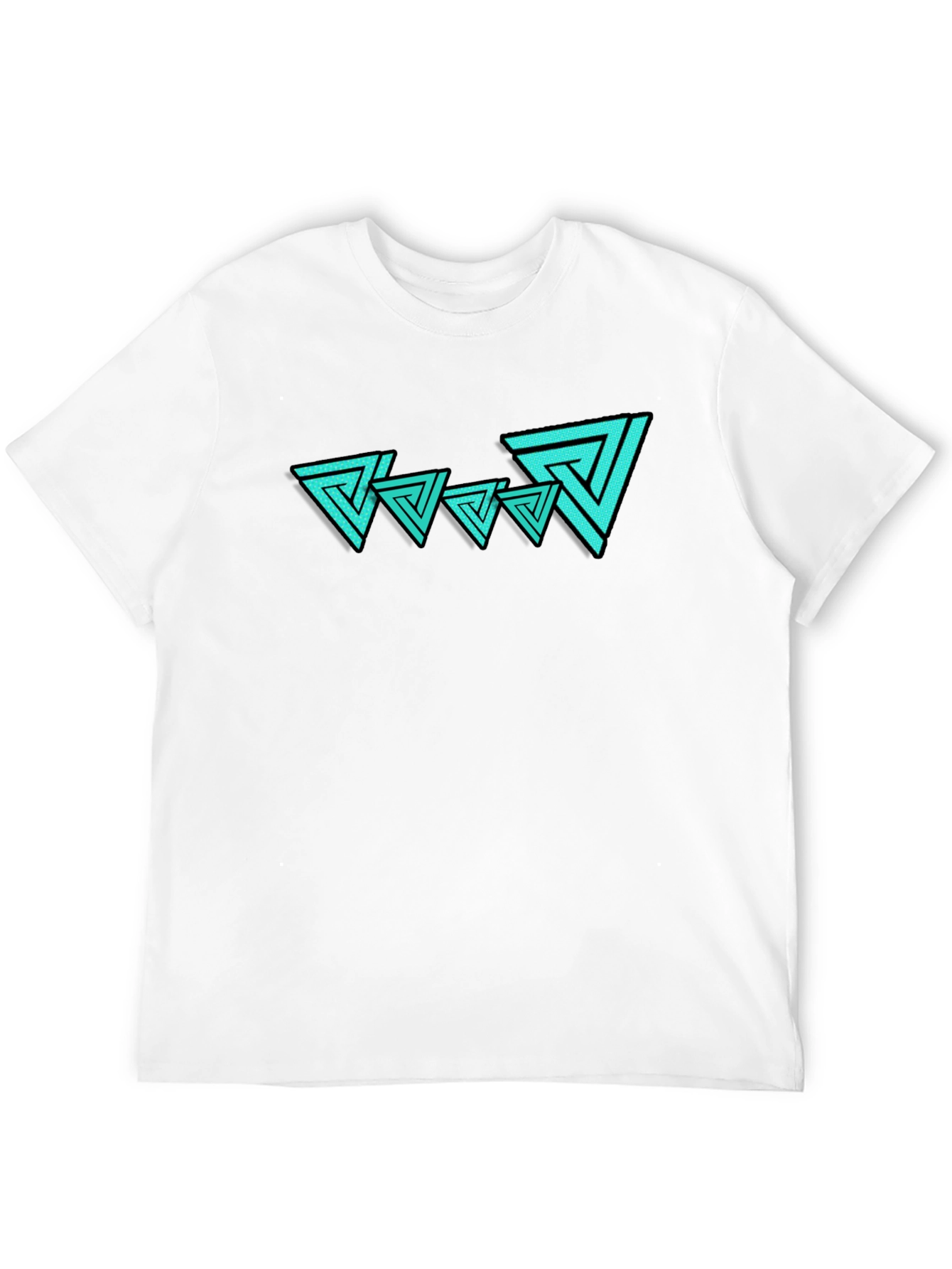 Abstract Triangle Graphic Tee - Mens Black T-Shirt