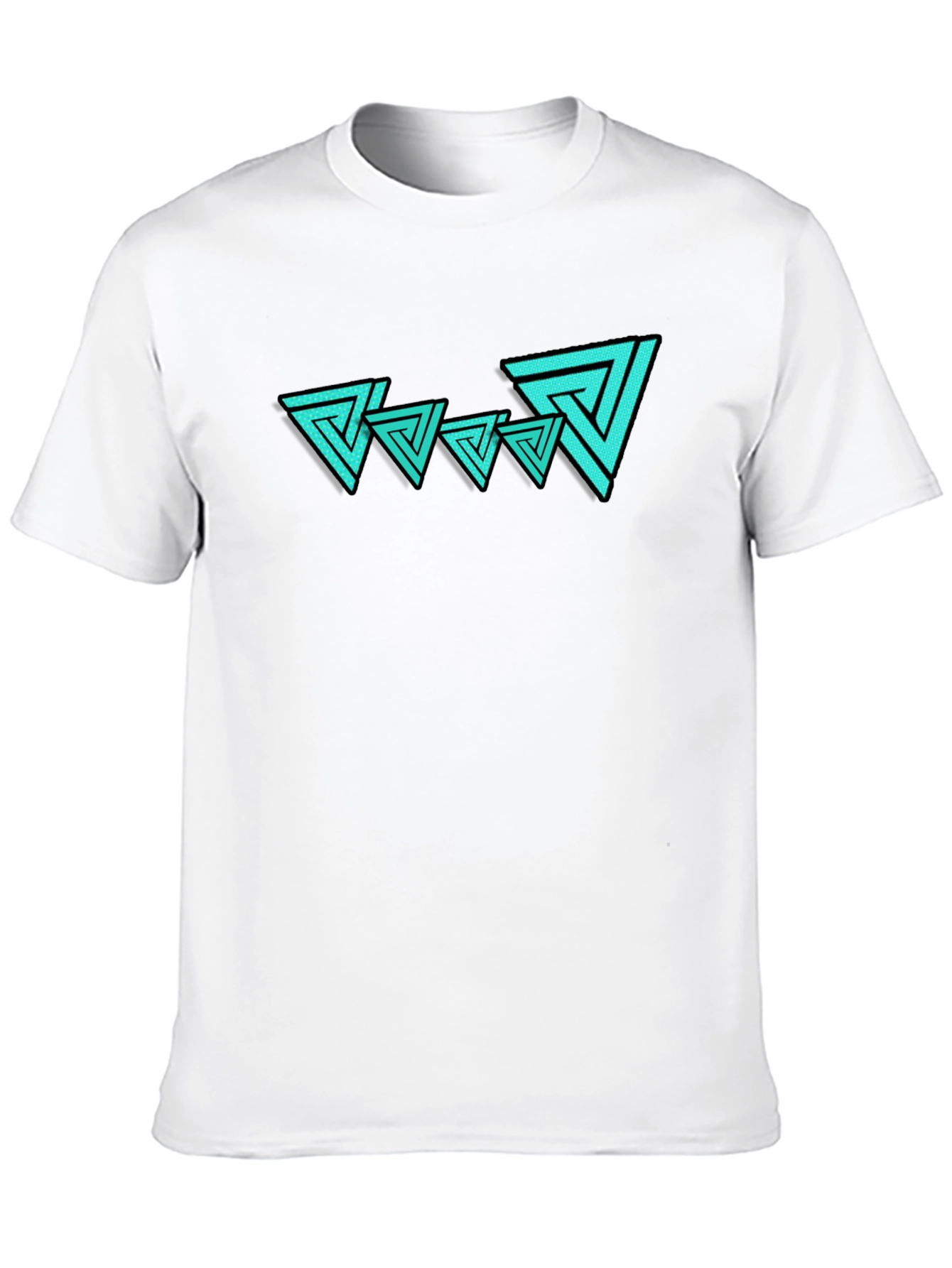 Abstract Triangle Graphic Tee - Mens Black T-Shirt