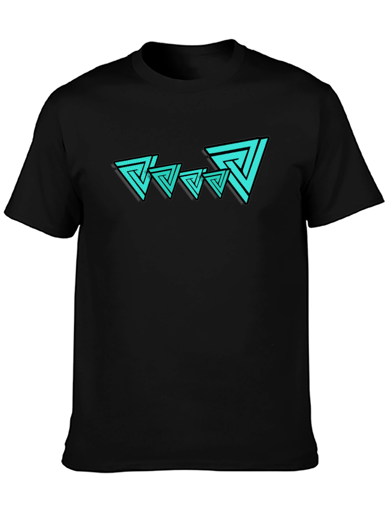 Abstract Triangle Graphic Tee - Mens Black T-Shirt