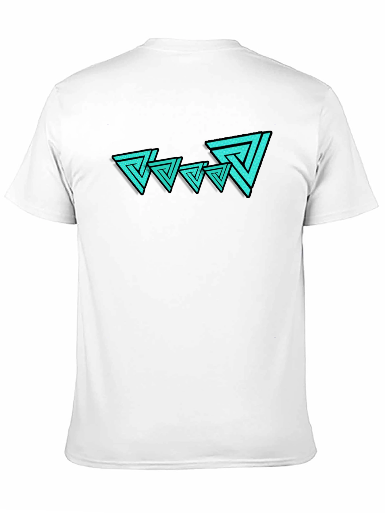 Abstract Triangle Graphic Tee - Mens Black T-Shirt