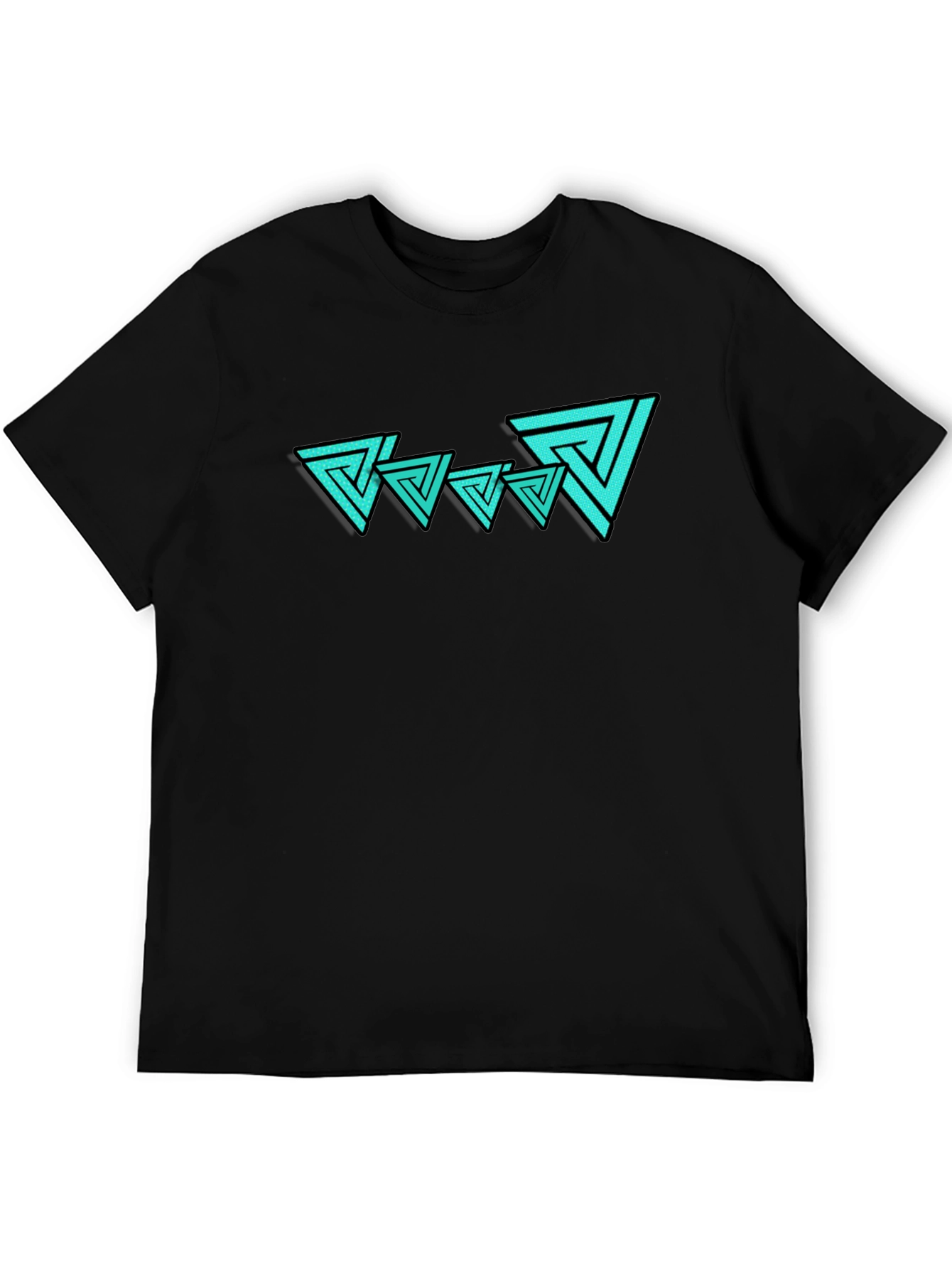 Abstract Triangle Graphic Tee - Mens Black T-Shirt