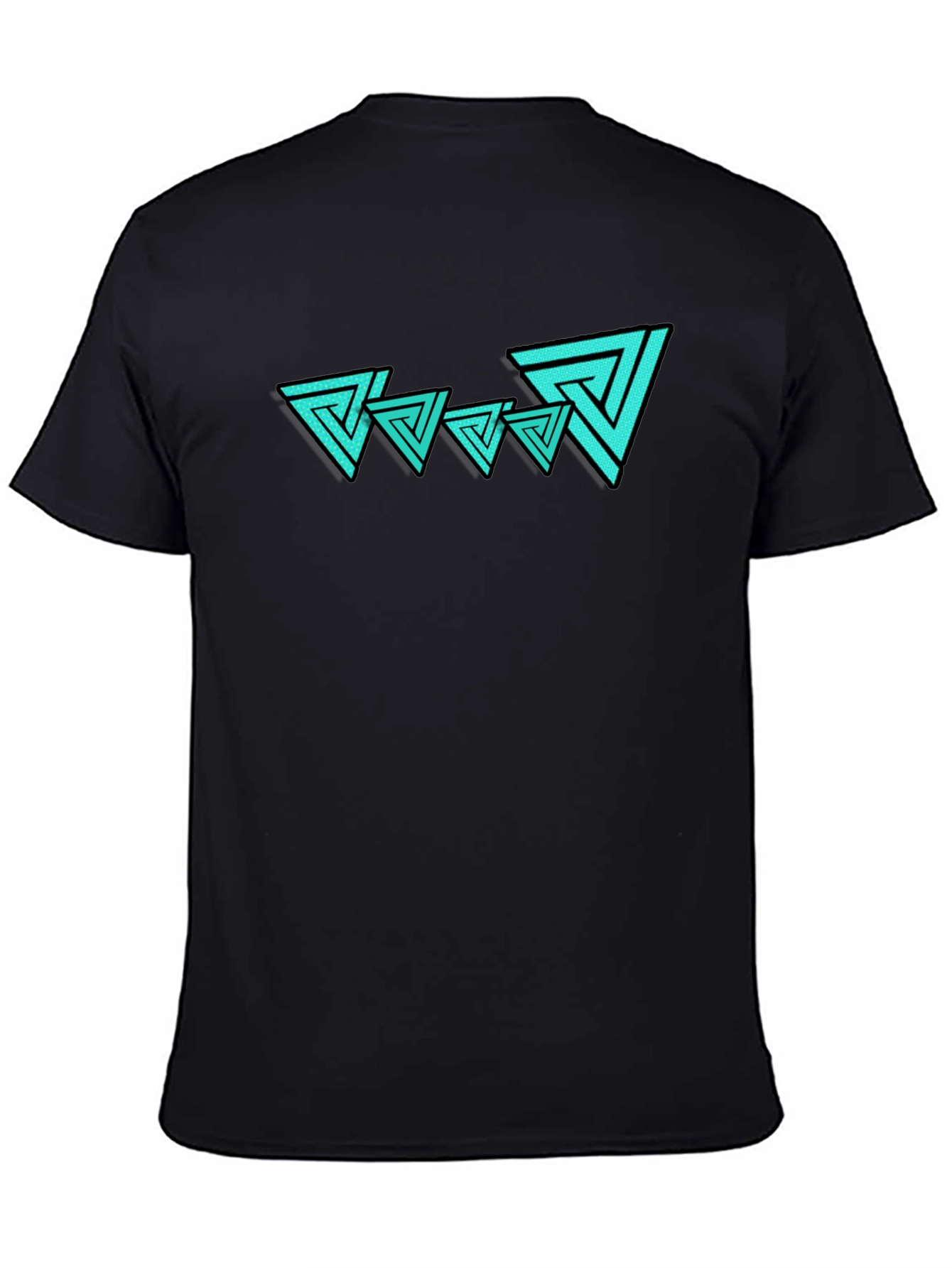 Abstract Triangle Graphic Tee - Mens Black T-Shirt