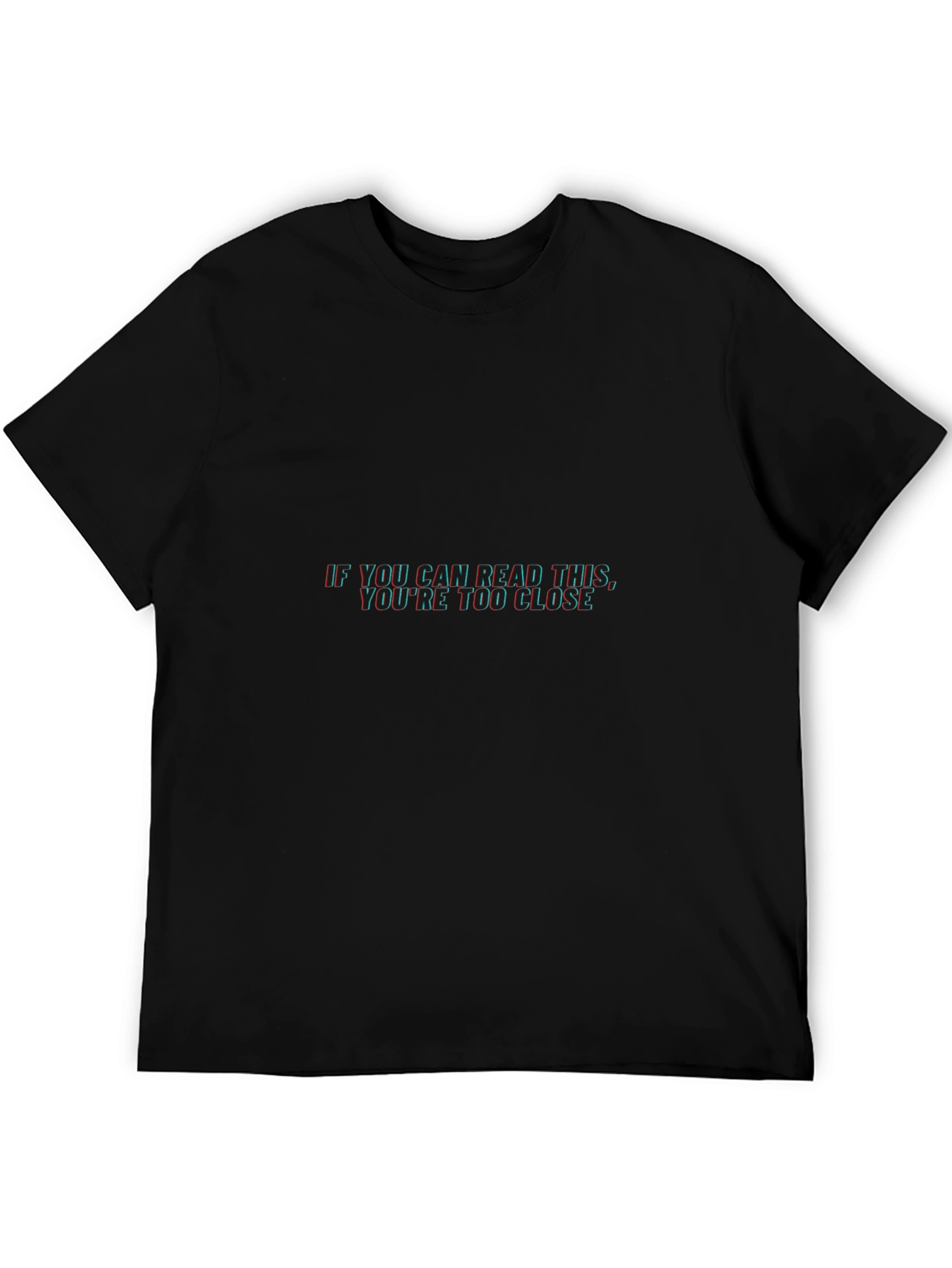 Funny 3D Text Black Graphic T-Shirt