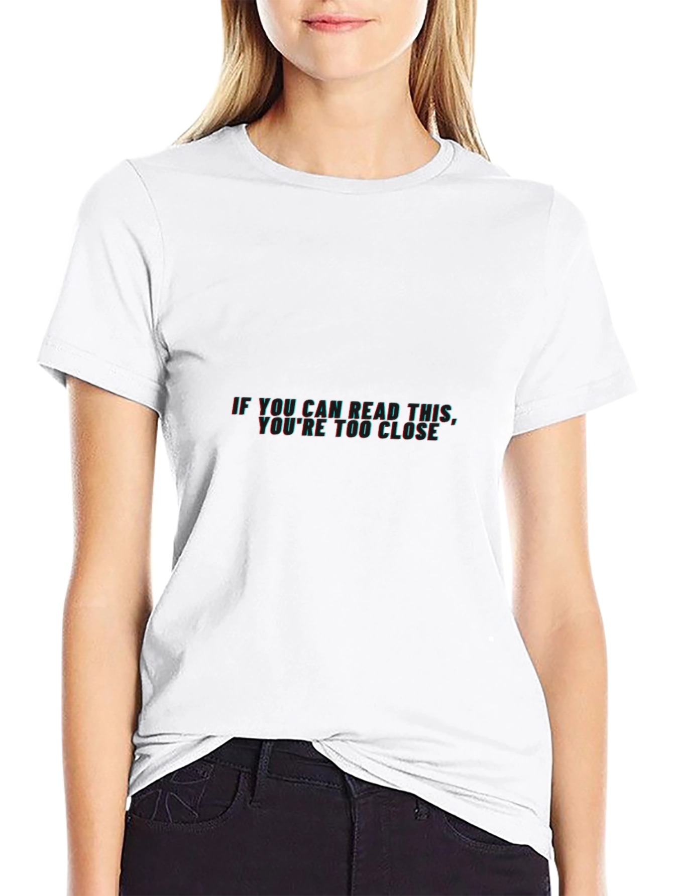 Funny 3D Text Black Graphic T-Shirt