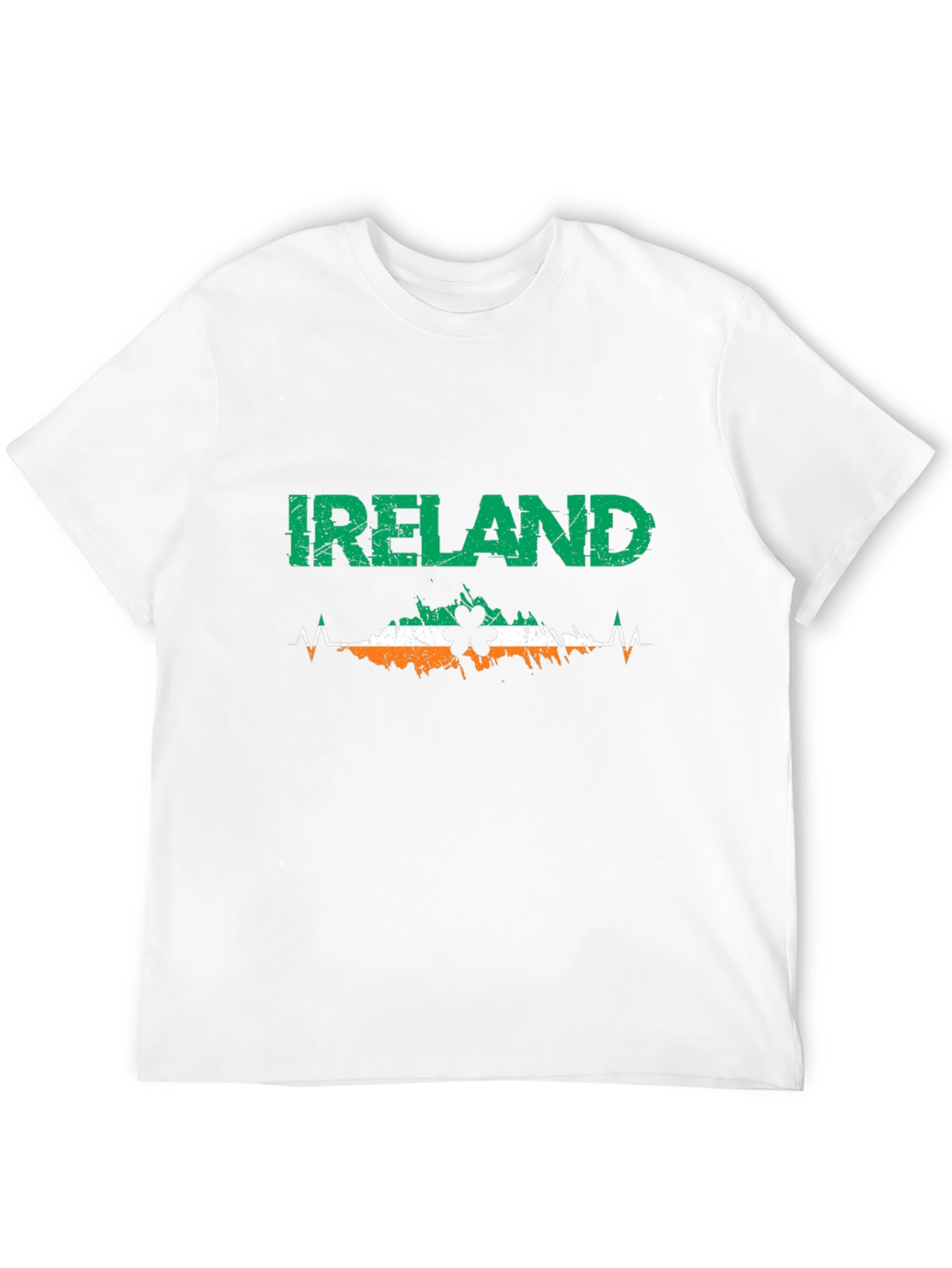 Ireland Heartbeat Shamrock Black T-Shirt
