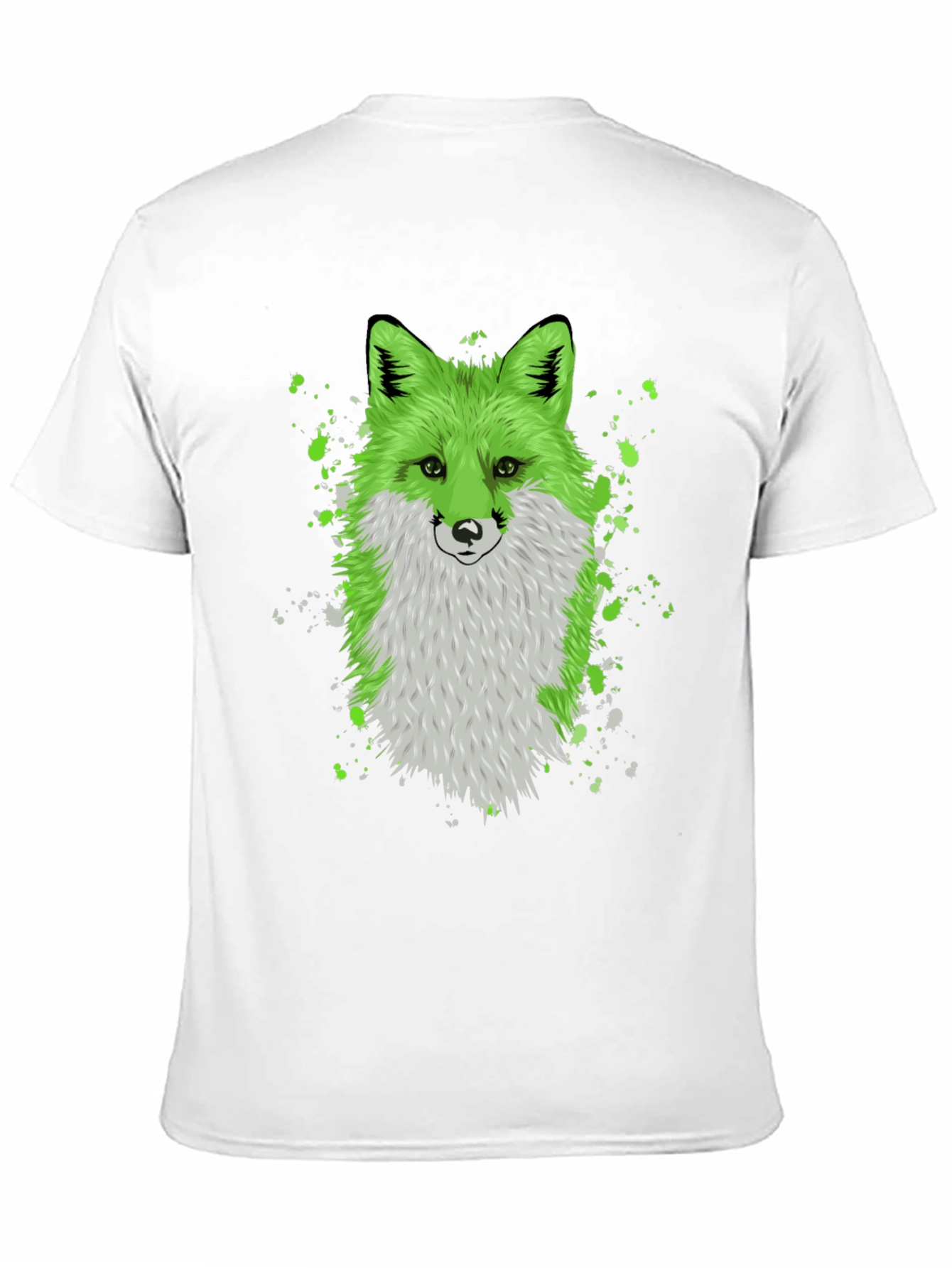 Green Fox Graphic Tee - Trendy Animal Design