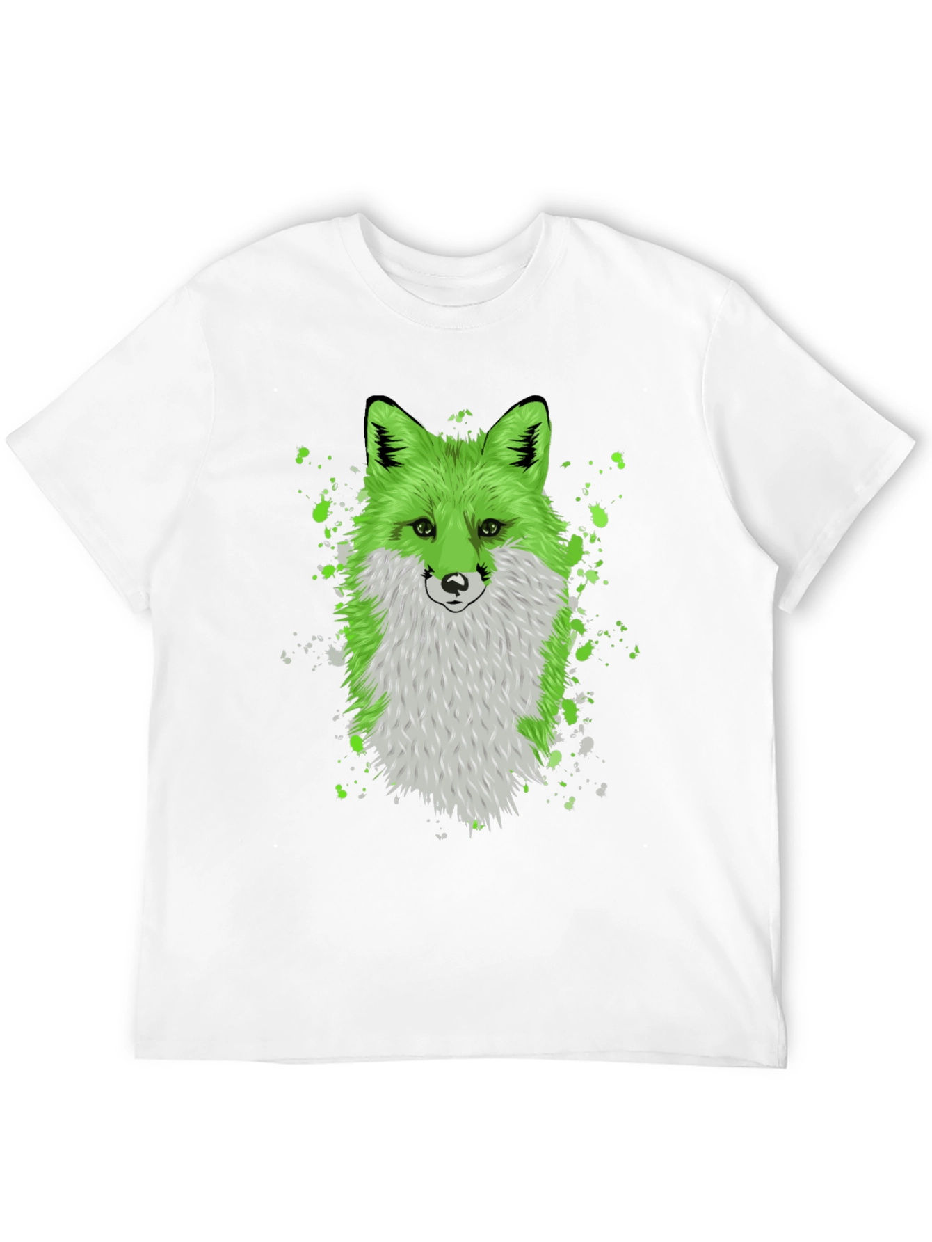 Green Fox Graphic Tee - Trendy Animal Design