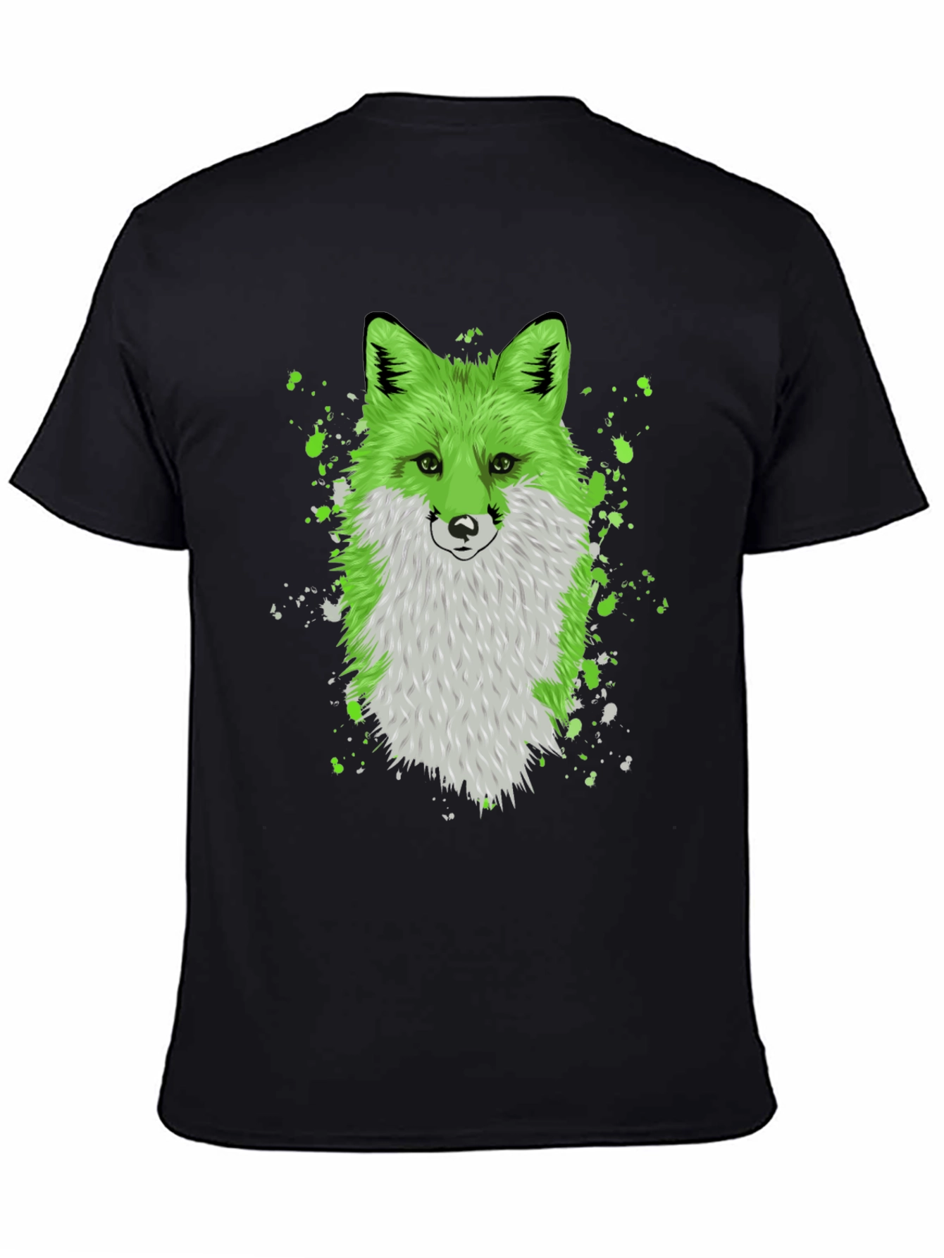 Green Fox Graphic Tee - Trendy Animal Design
