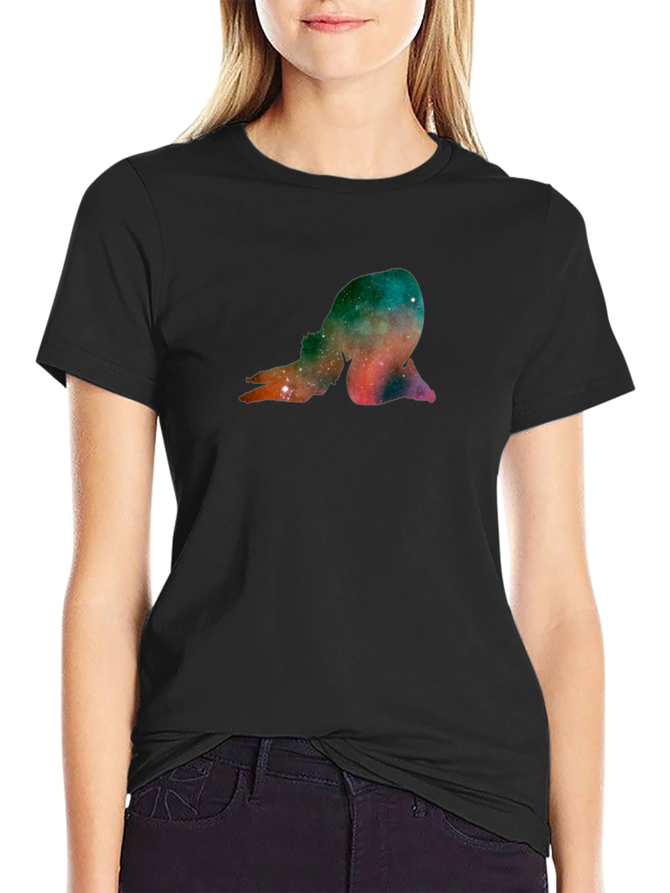 Cosmic Yogi Graphic Black T-Shirt
