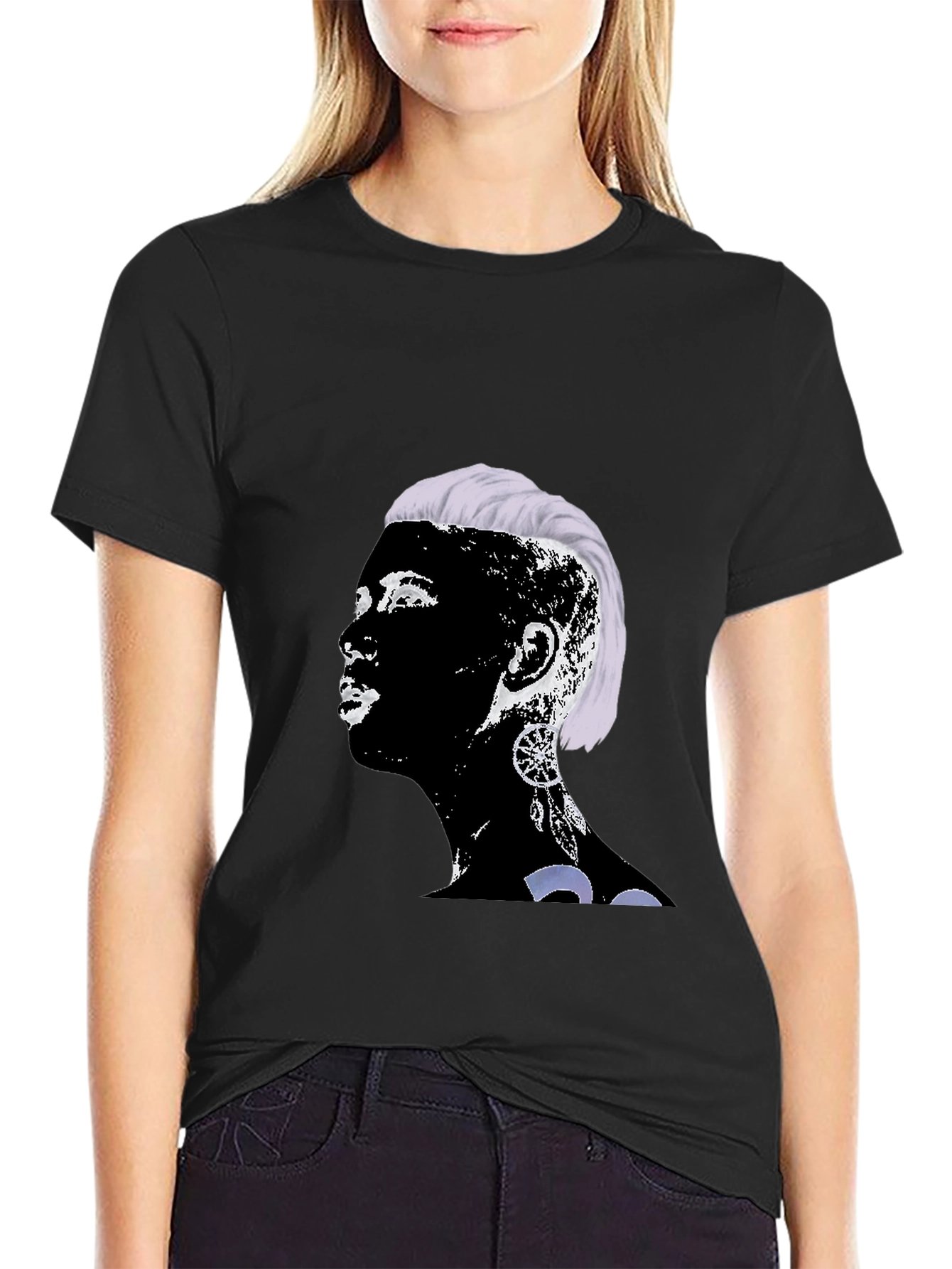 Unique Graphic Print Crewneck T-Shirt