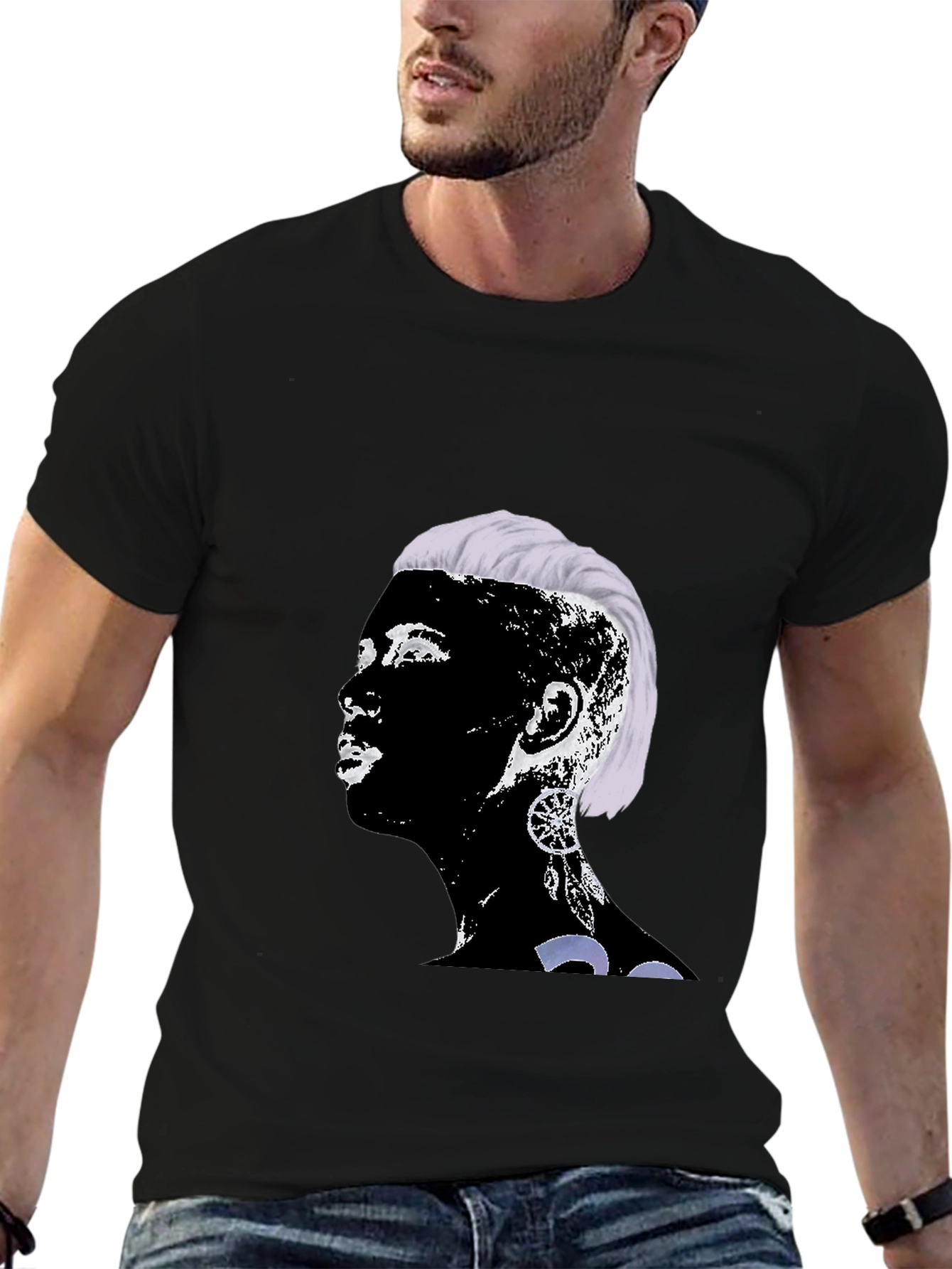 Unique Graphic Print Crewneck T-Shirt