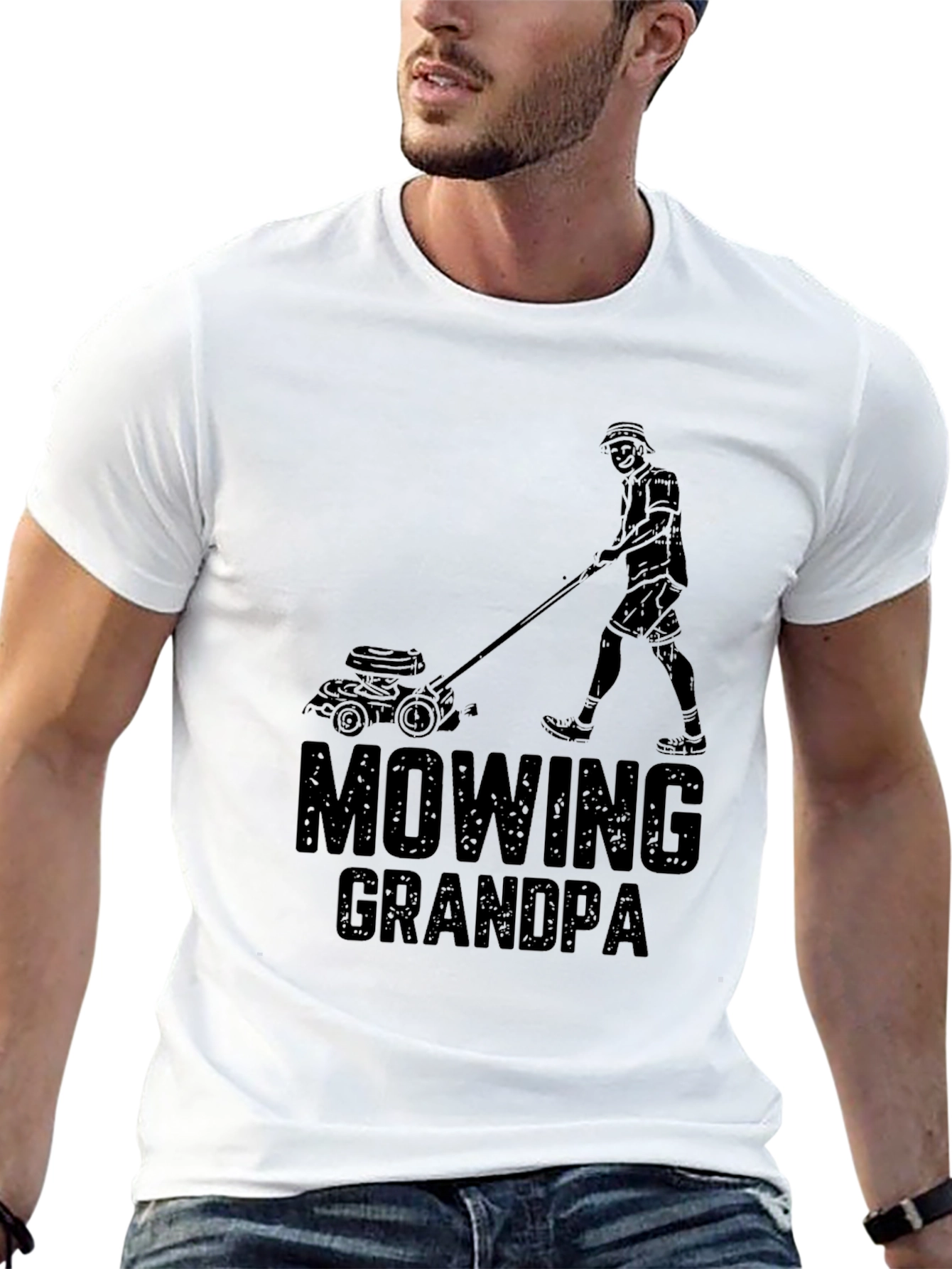 Mowing Grandpa Funny T-Shirt